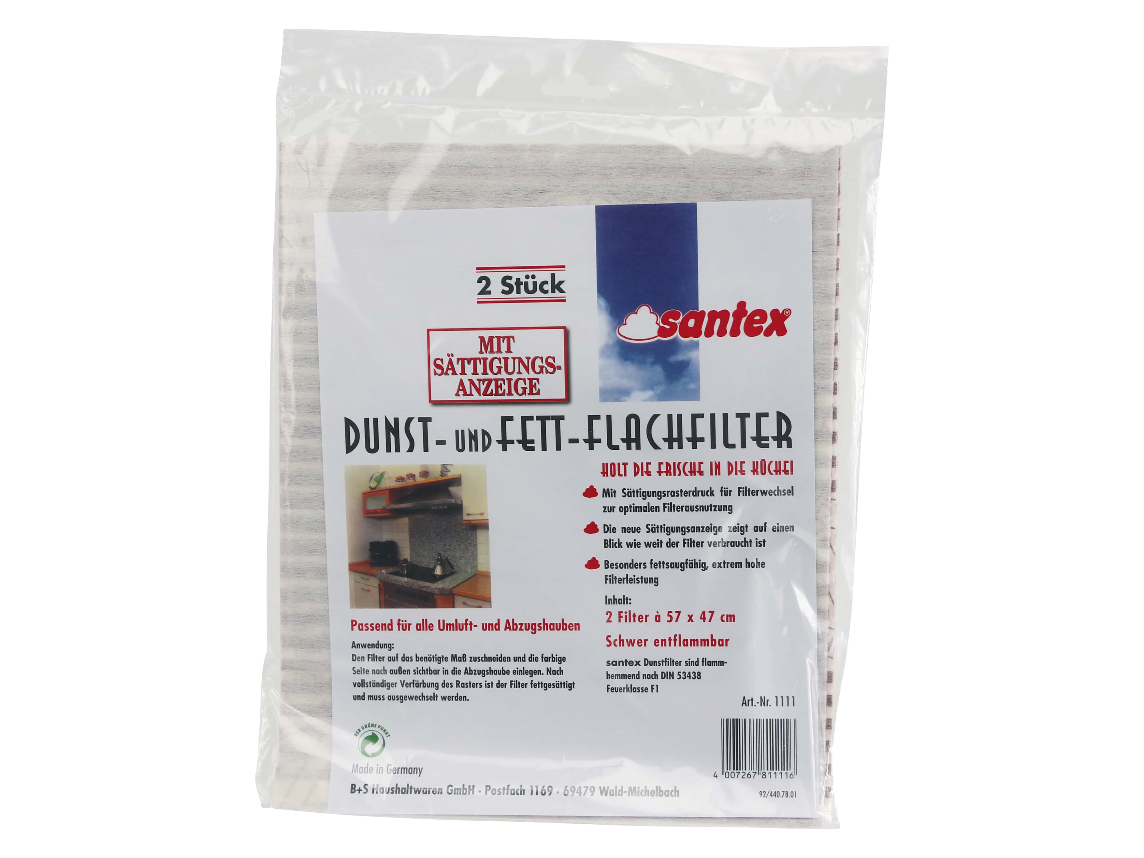 Dunst- und Fett-Flachfilter, mit Sättigungsanzeige, 2er Set Dunst- und Fett-Flachfilter, mit Sättigungsanzeige, 2er Set