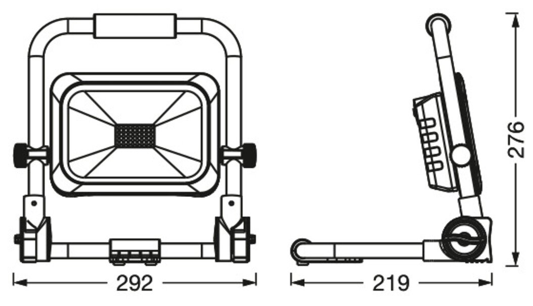 OSRAM LED-Akku-Arbeitsleuchte, 30W, 6500K, 3000lm, kaltweiß, IP54, schwarz/grau OSRAM LED-Fluter, 30W, 6500K, 3000lm, kaltweiß, IP54, schwarz/grau