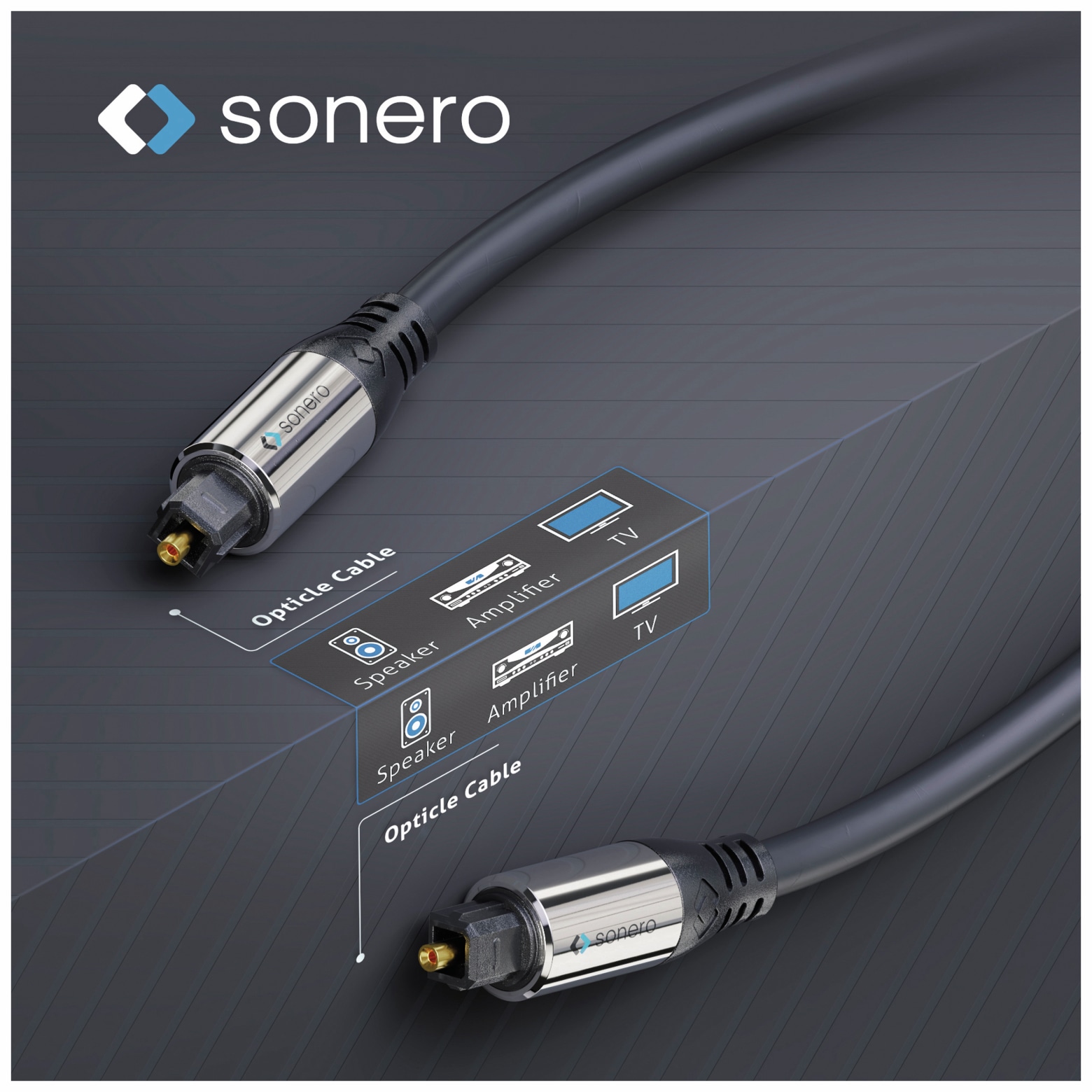 SONERO Lichtleiter-Kabel, 5 m, schwarz SONERO Lichtleiter-Kabel, 5 m, schwarz