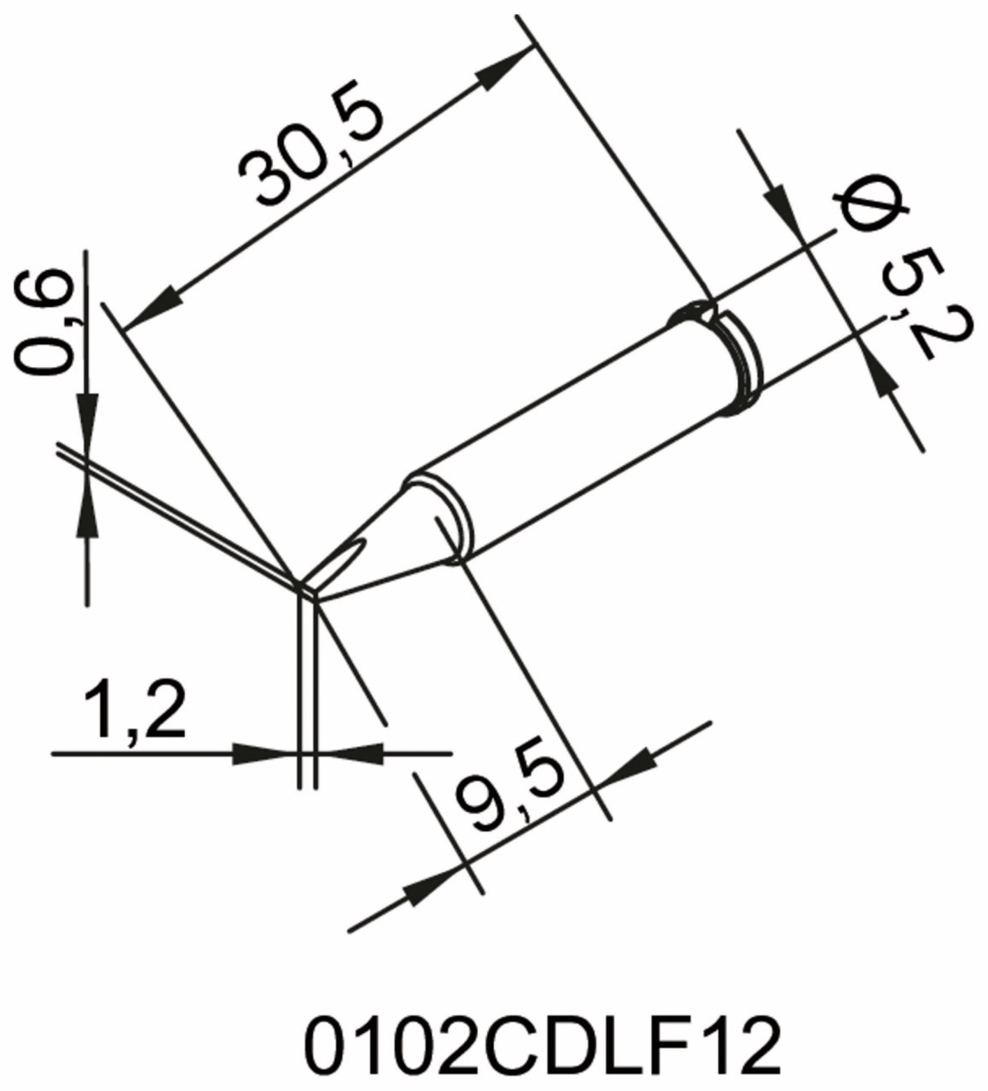 ERSA Lötspitze, 0102CDLF12/SB, meißelförmig, 1,2 mm ERSA Lötspitze, 0102CDLF12/SB, meißelförmig, 1,2 mm