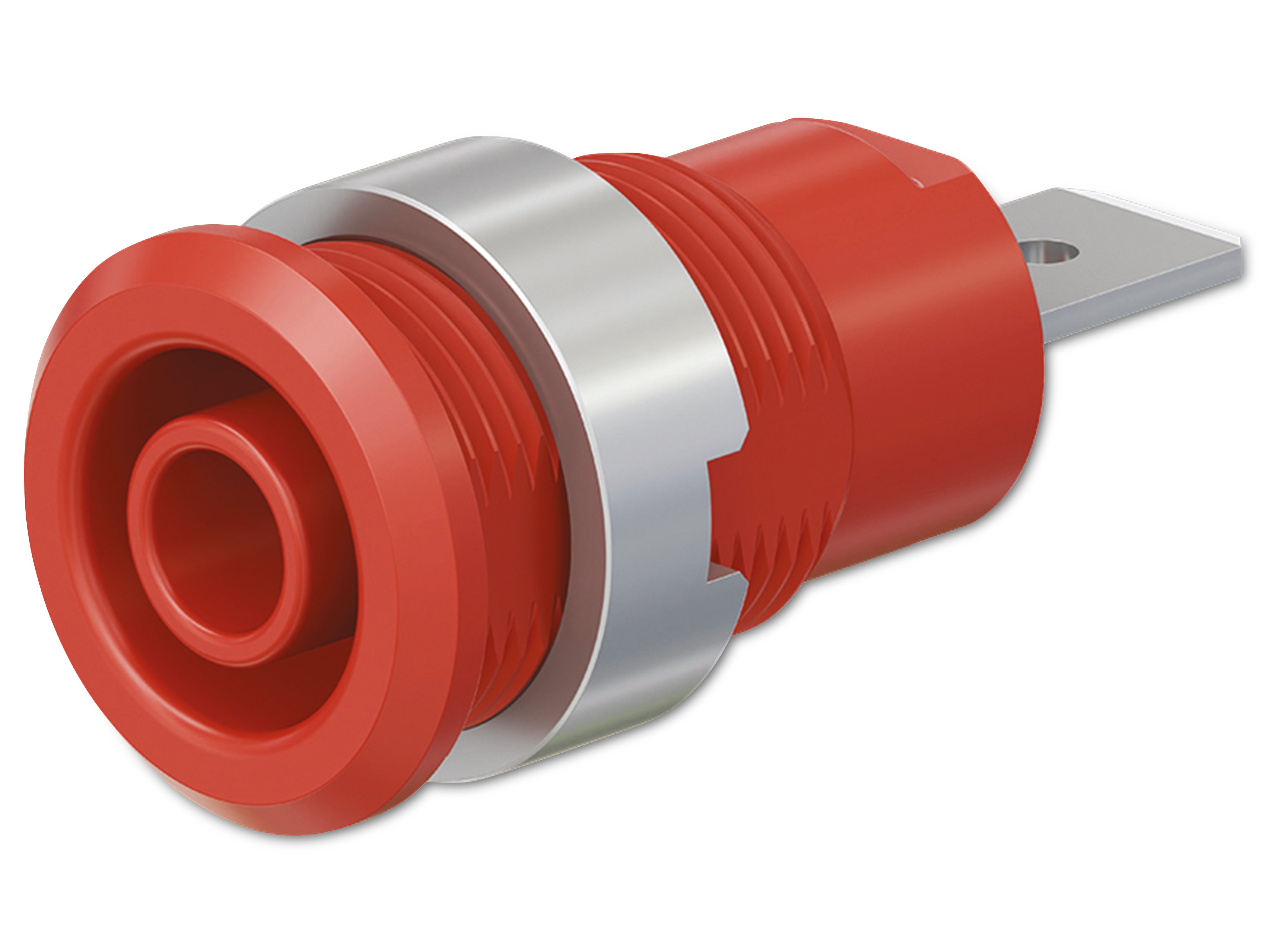 STÄUBLI Sicherheitsbuchse, 49.7046-22, 4 mm , rot, 1000 V, CAT III, 32 A / 600 V, CAT IV, 32 A STÄUBLI Sicherheitsbuchse, 49.7046-22, 4 mm , rot, 1000 V, CAT III, 32 A / 600 V, CAT IV, 32 A