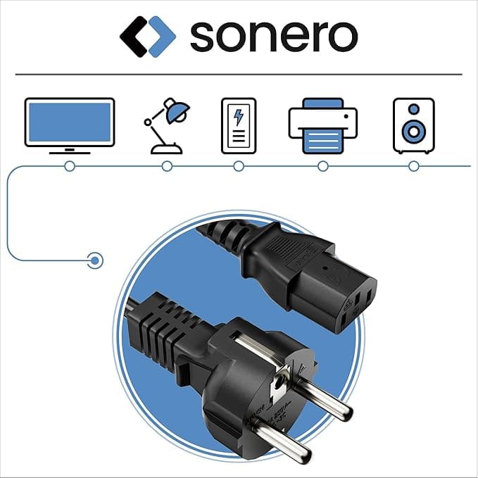 SONERO Netzkabel Schutzkontaktstecker, X-SKG-C13G-010B, gerade, schwarz, 1m SONERO Netzkabel Schutzkontaktstecker, X-SKG-C13G-010B, gerade, schwarz, 1m