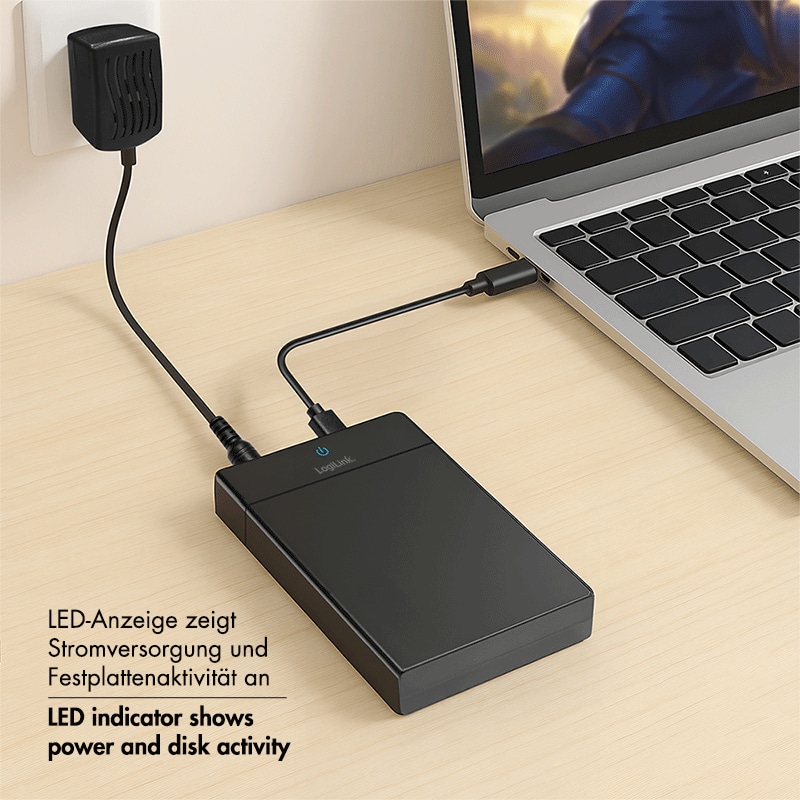LOGILINK Festplattengehäuse UA0460 SATA HDD/SSD USB-C LOGILINK Festplattengehäuse UA0460 SATA HDD/SSD USB-C