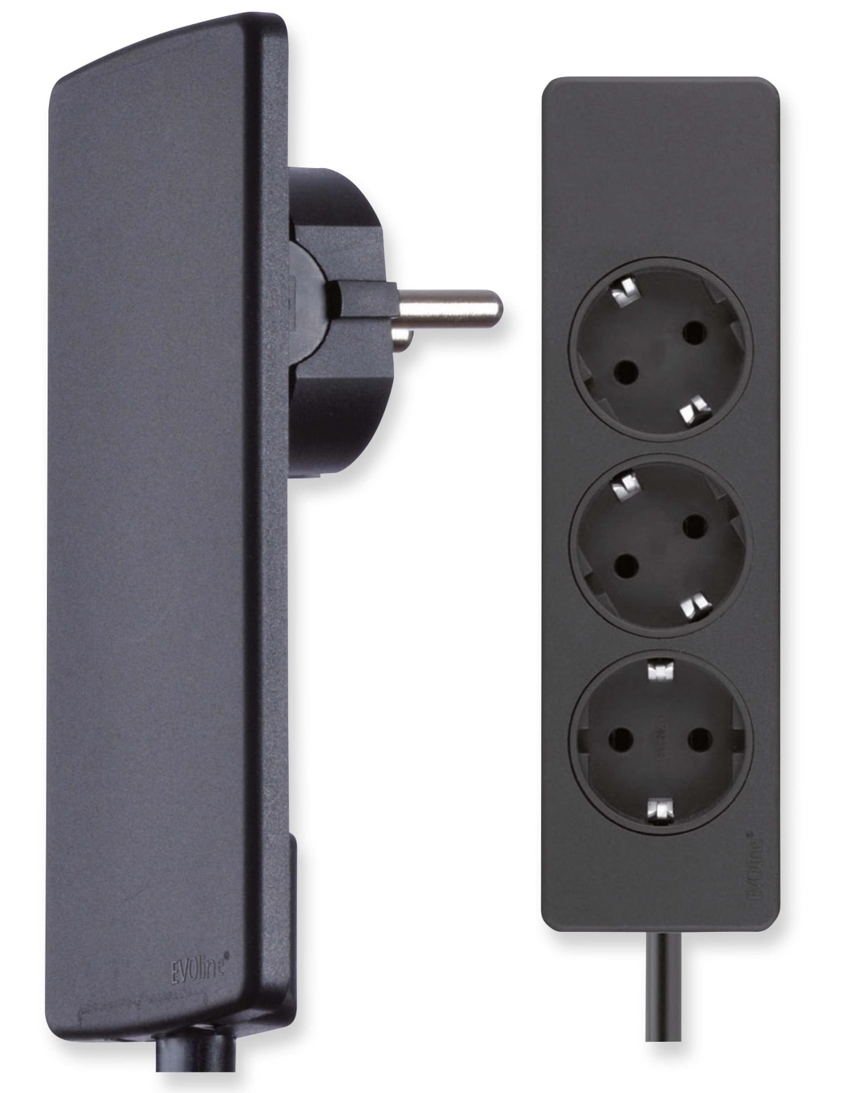EVOLINE PLUG mit 3-fach Steckdosenleiste, schwarz EVOLINE PLUG mit 3-fach Steckdosenleiste, schwarz