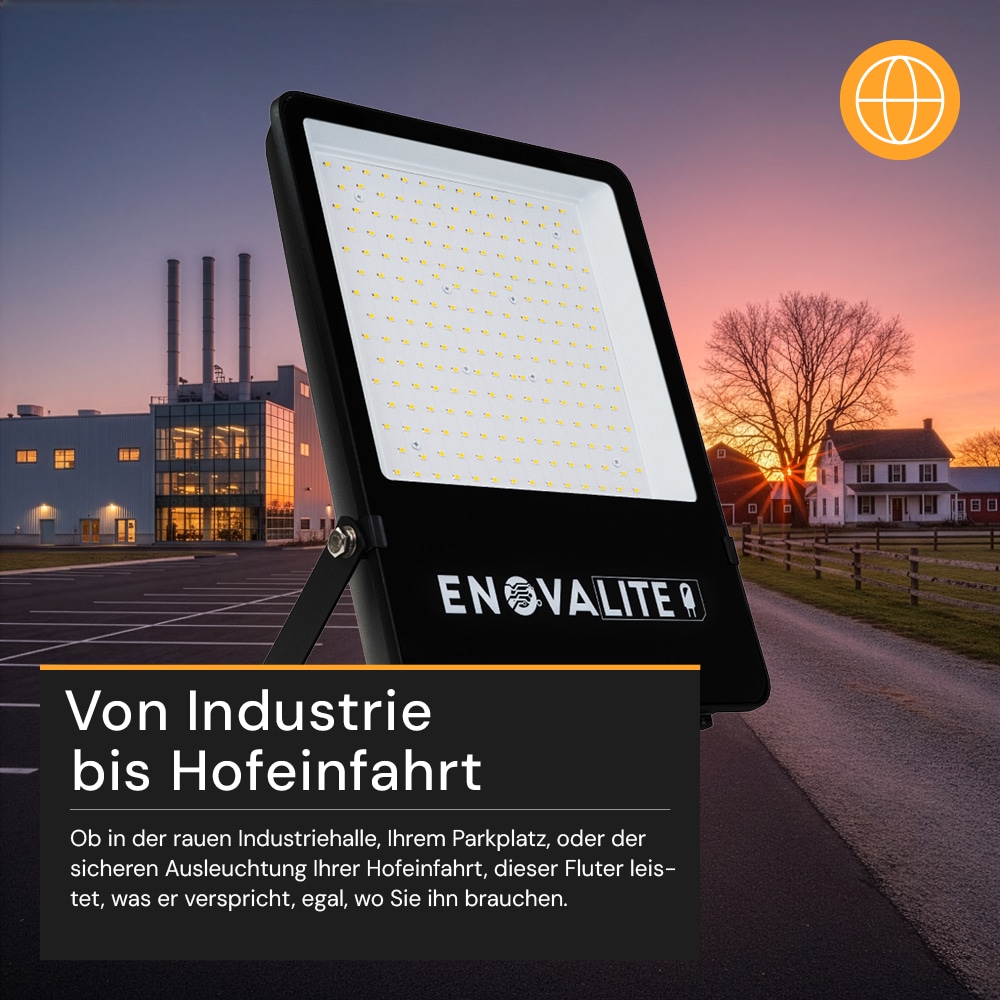 ENOVALITE LED-Fluter, EEK: E, 100W, 13000lm, 4000K, schwarz ENOVALITE LED-Fluter, EEK: E, 100W, 13000lm, 4000K, schwarz