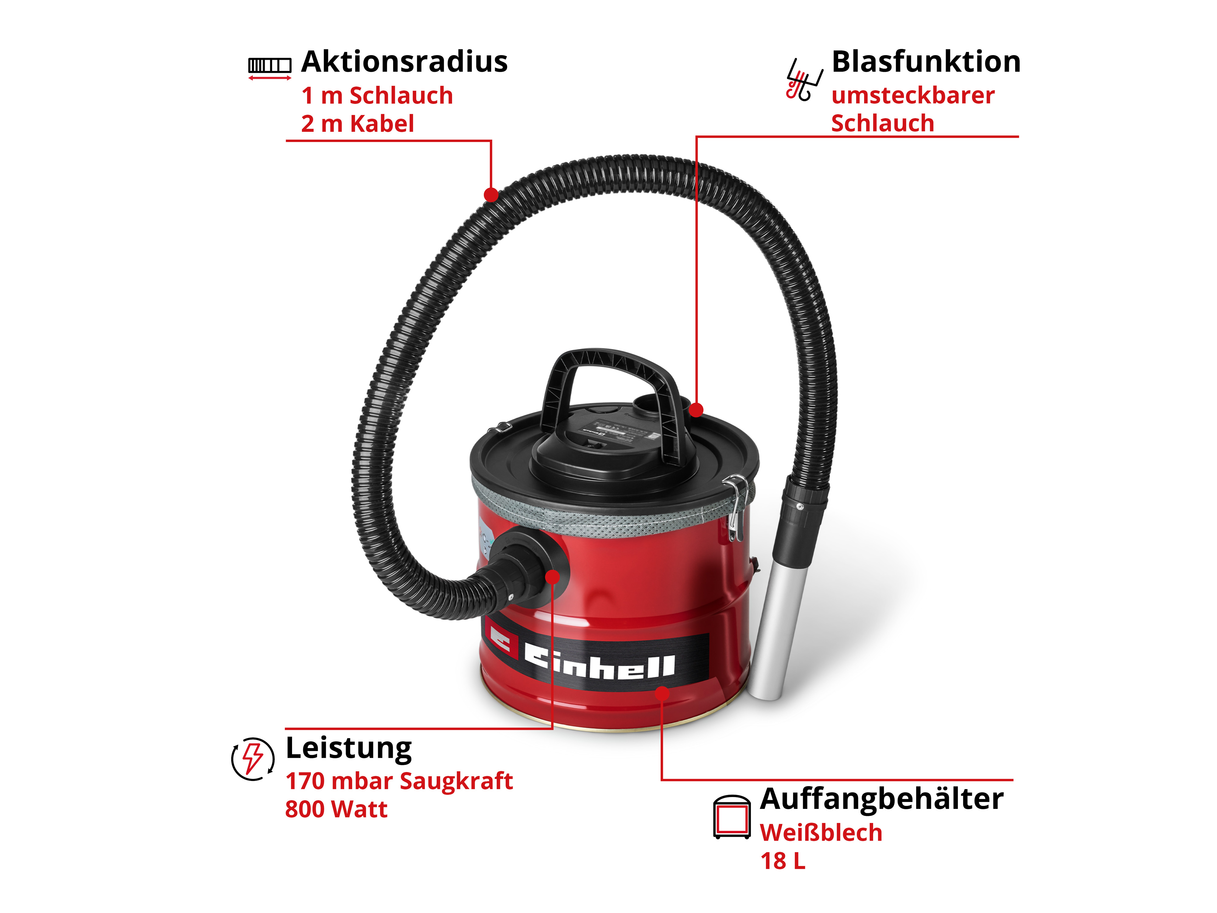 EINHELL Aschesauger TC-AV 1830 D, 2351662 EINHELL Aschesauger TC-AV 1830 D, 2351662