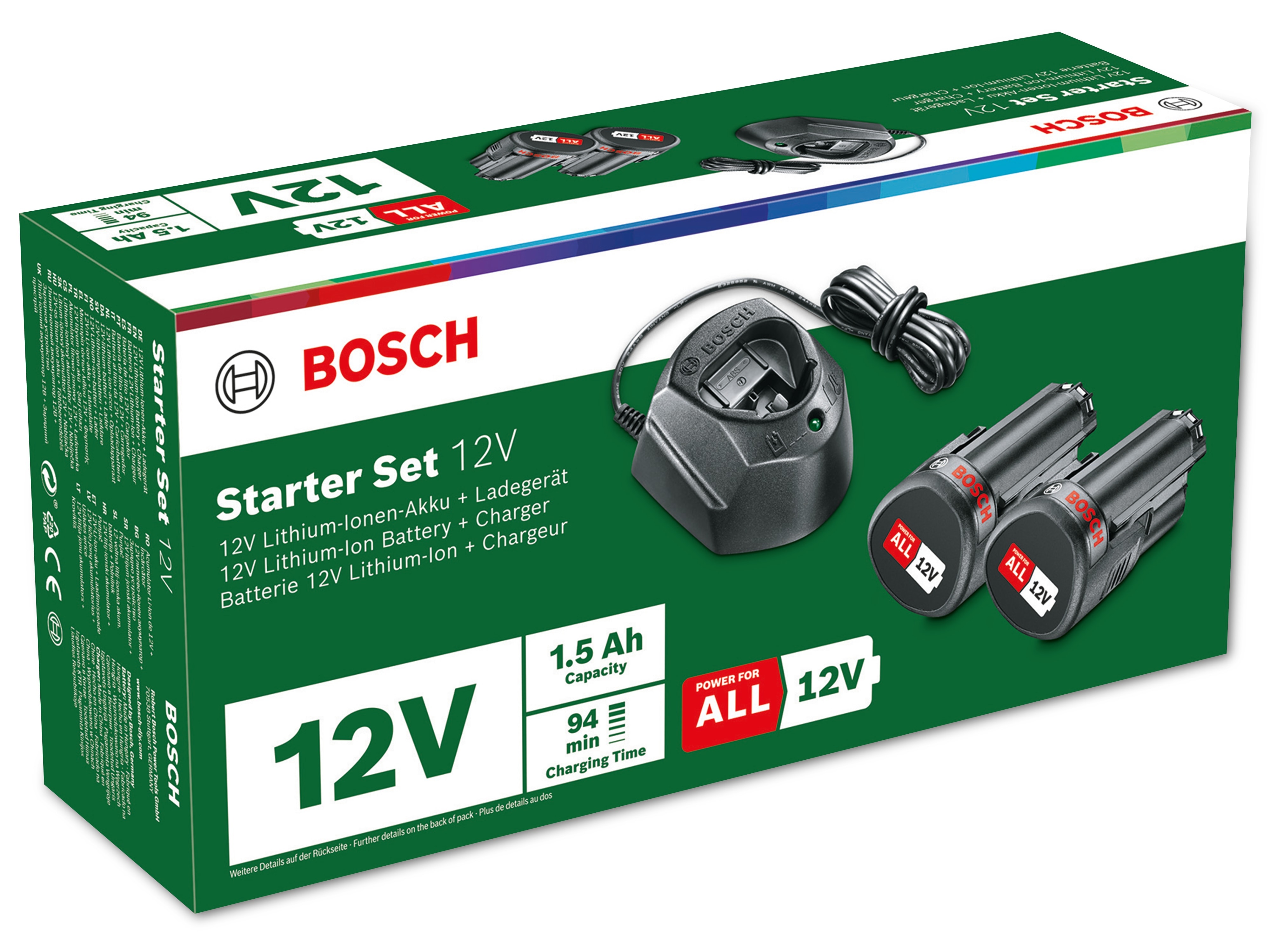 BOSCH Starter-Set, 12V, Ladegerät GAL 1210 CV, 2x Akku 1500mAh BOSCH Starter-Set, 12V, Ladegerät GAL 1210 CV, 2x Akku 1500mAh