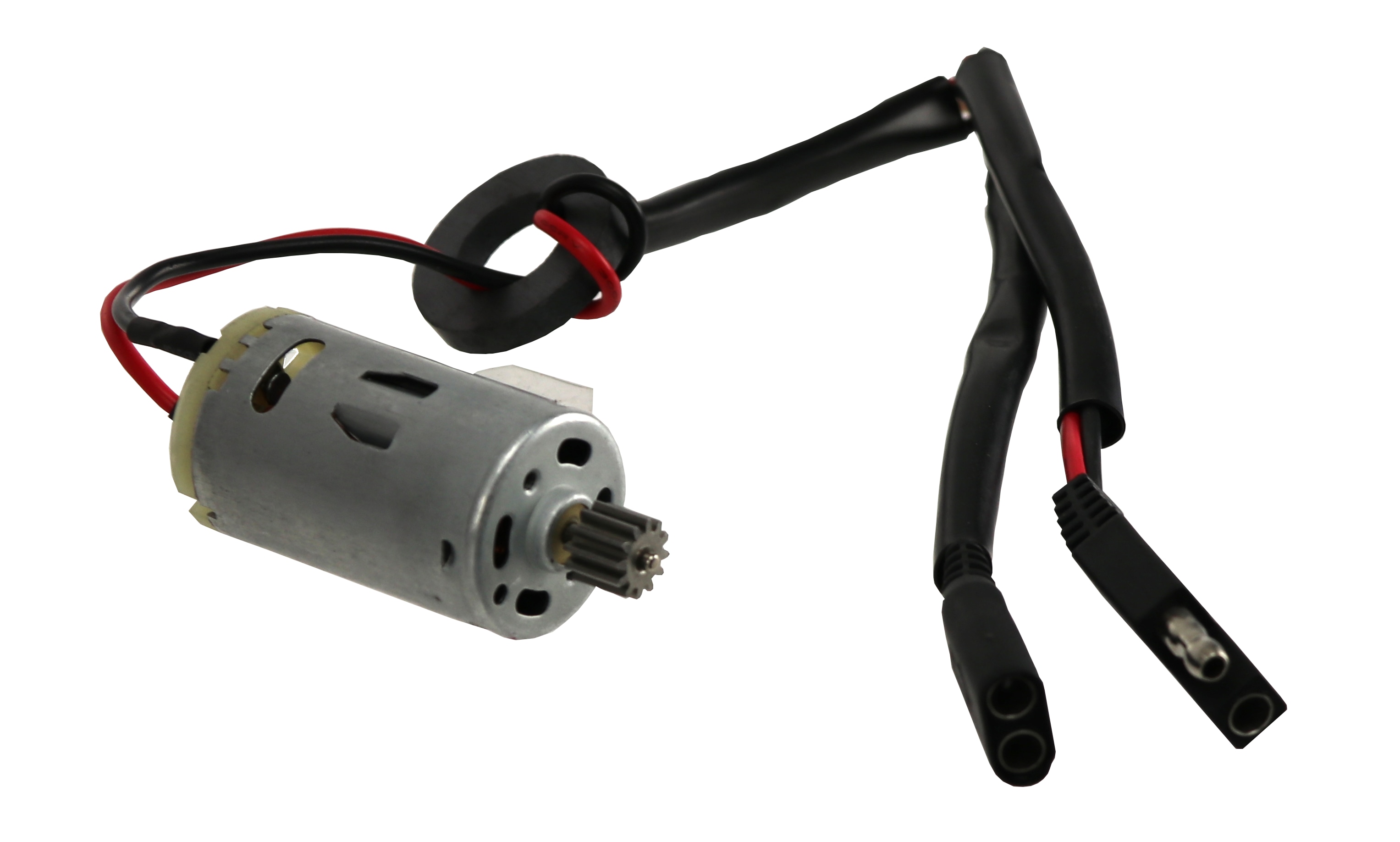 Gleichstrommotor, TR 390, 6V/3A, 18W, Ritzel 12 Zähne, Ø 9,7 mm Gleichstrommotor TR 390 mit Ritzel