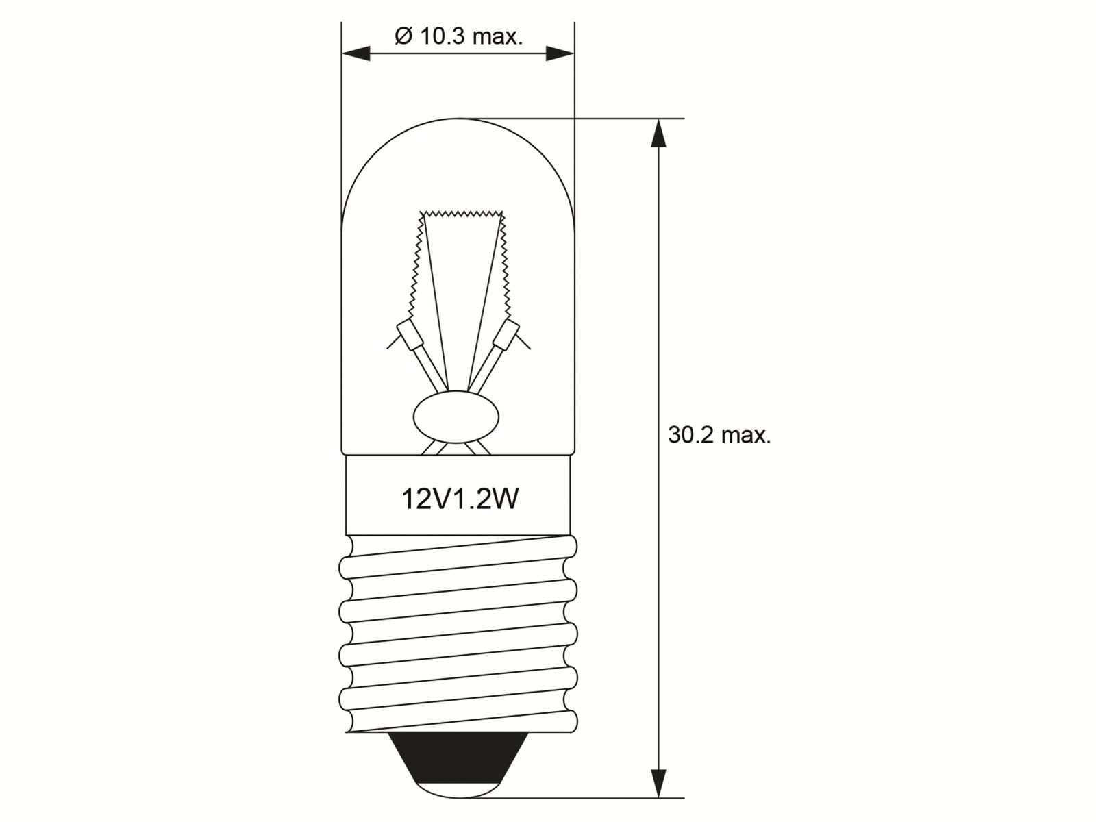 GOOBAY Röhrenlampe, 9313, T10, E10, 12 V, 1.2 W GOOBAY Röhrenlampe, 9313, T10, E10, 12 V, 1.2 W