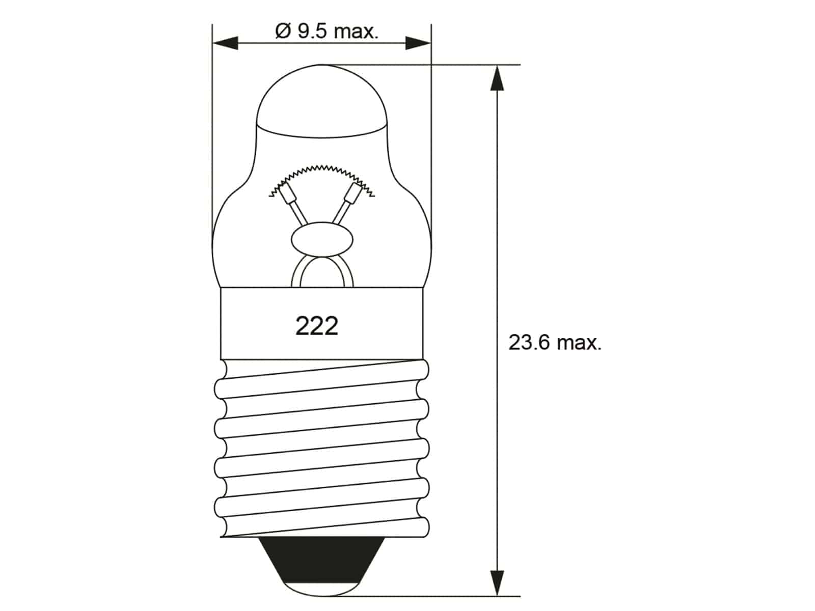 GOOBAY Taschenlampenbirne Spitzlinse, 9331, TL-3, E10, 2.2 V, 0.5 W