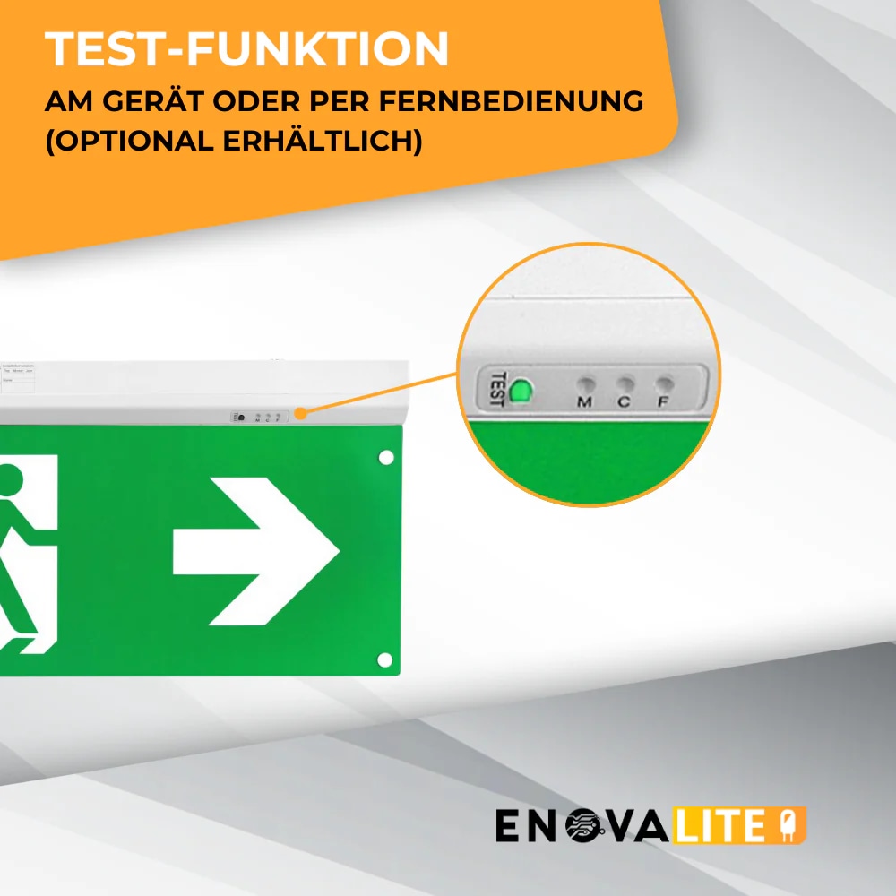 ENOVALITE LED-Fluchtwegeleuchte, inkl. 8 h Notstromakku