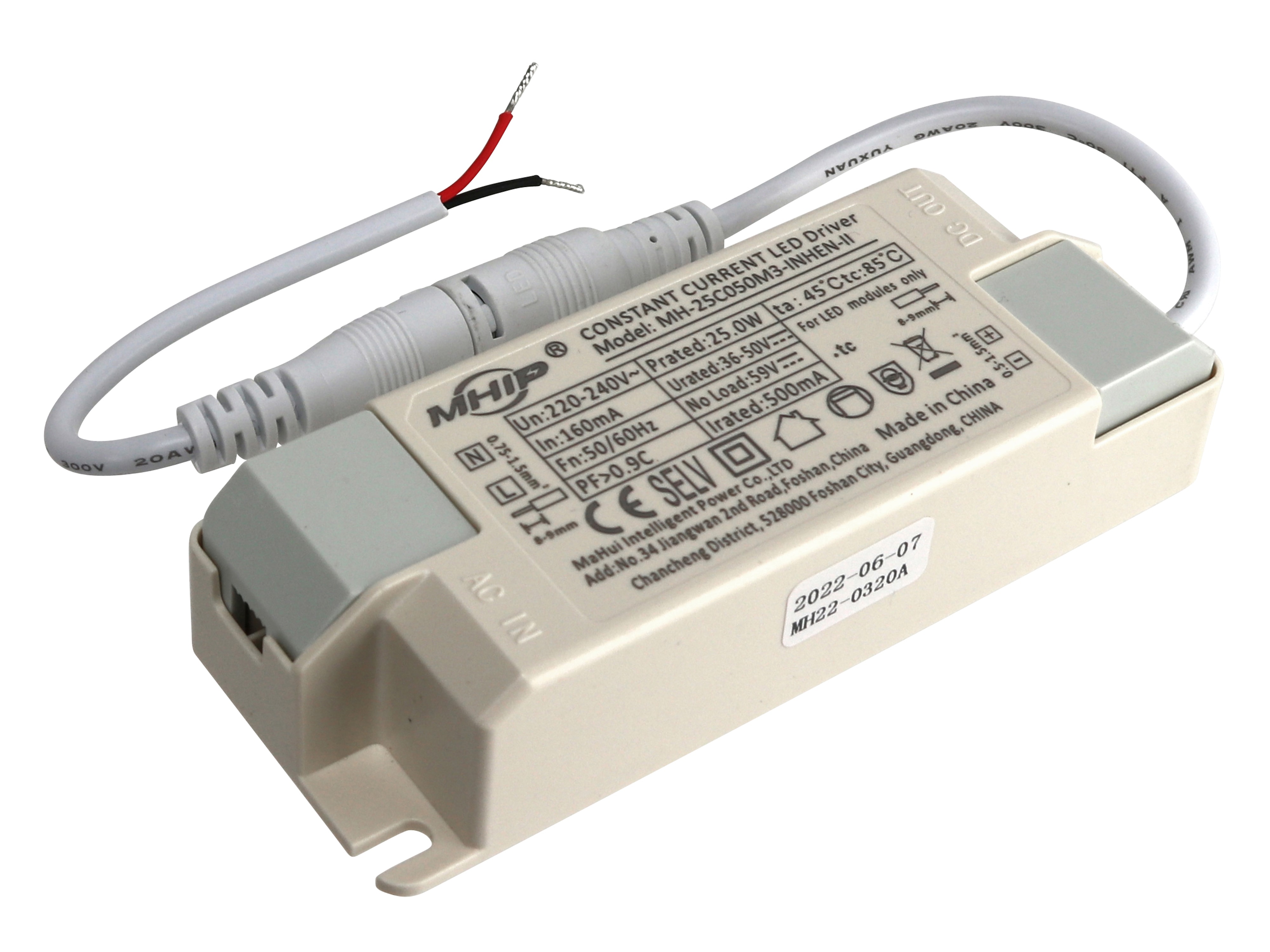 MHIP LED-Schaltnetzteil MH-25C050M3, 25 W MHIP LED-Schaltnetzteil MH-25C050M3, 25 W