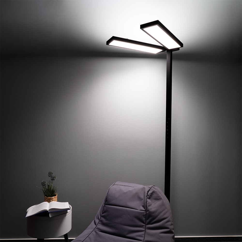 LUXULA LED-Büro-Stehleuchte, Up/Down, 120W, 4000K, EEK: F, 8500lm, IP20, dimmbar, schwarz LUXULA LED-Büro-Stehleuchte, Up/Down, 120W, 4000K, EEK: F, 8500lm, IP20, dimmbar, schwarz