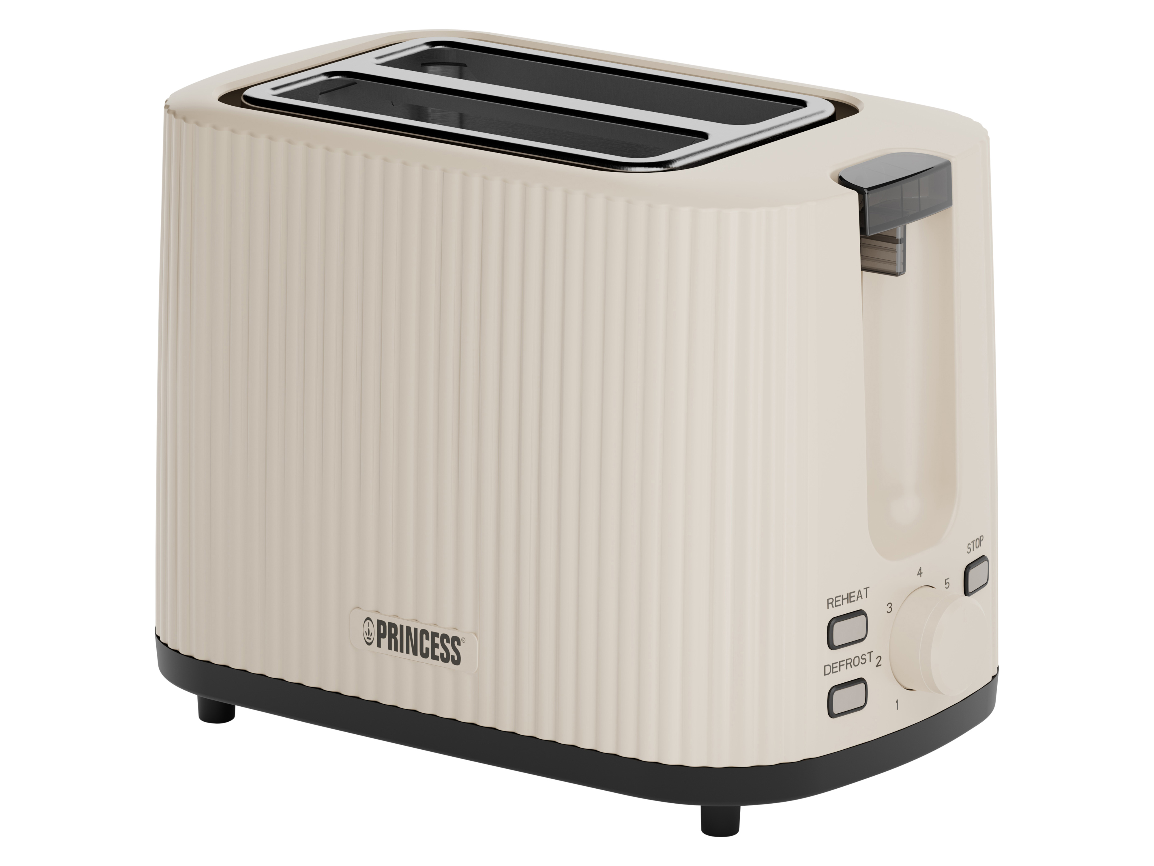 PRINCESS Toaster Wave, 2-Scheiben, 7 Stufen, automatische Abschaltung, 930W, beige PRINCESS Toaster Wave, 2-Scheiben, 7 Stufen, automatische Abschaltung, 930W, beige