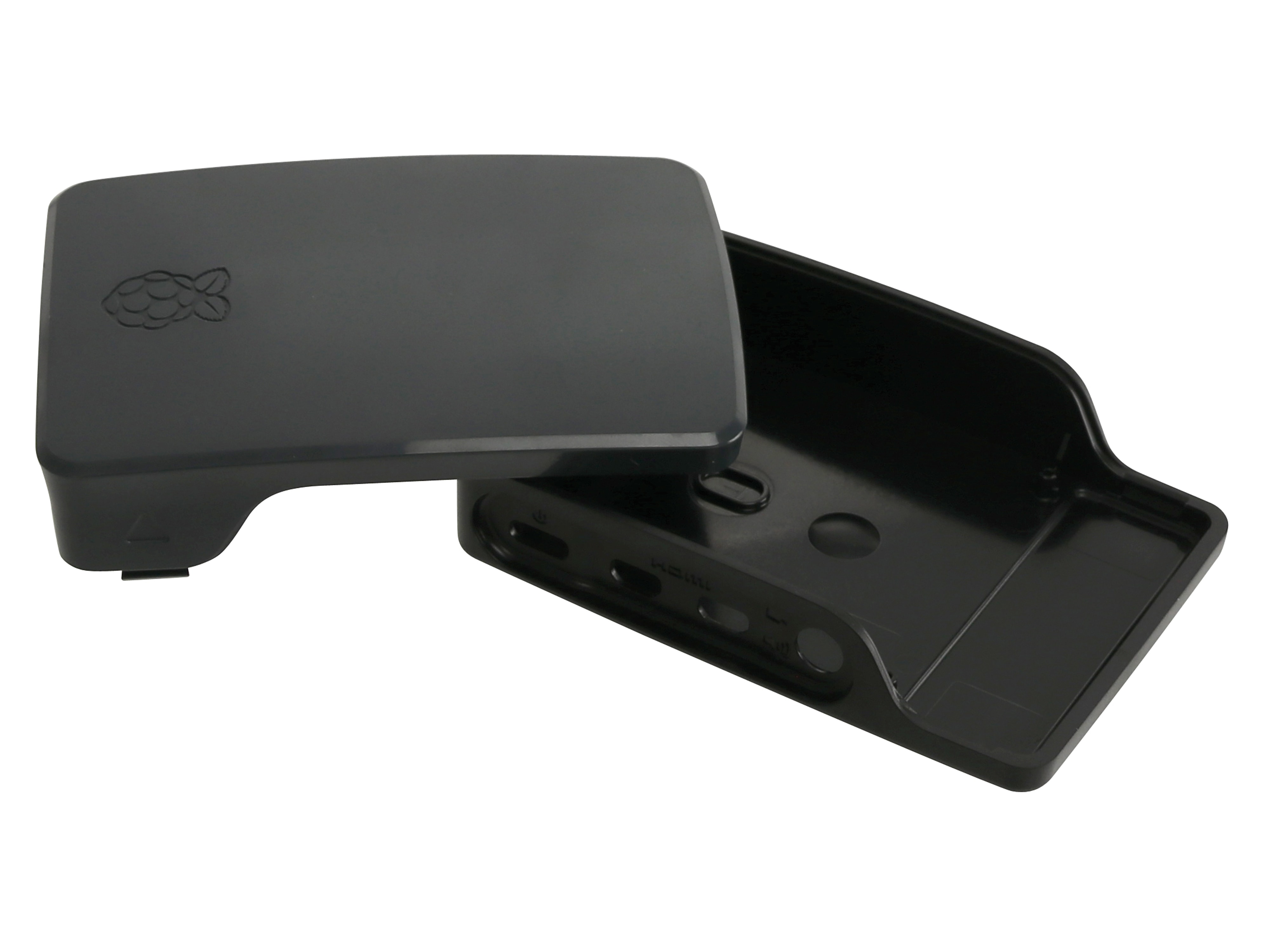 RASPBERRY PI 4 Model B Gehäuse, Kunststoff, Schwarz/Grau RASPBERRY PI 4 Model B Gehäuse, Kunststoff, Schwarz/Grau