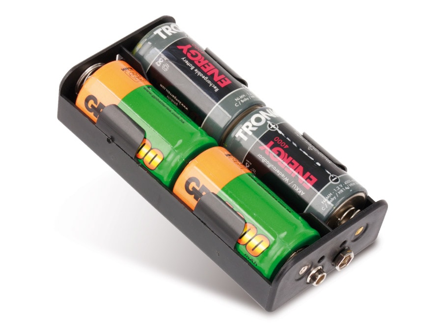 Batteriehalter, 4x Baby, Clipanschluss Batteriehalter, 4x Baby, Clipanschluss