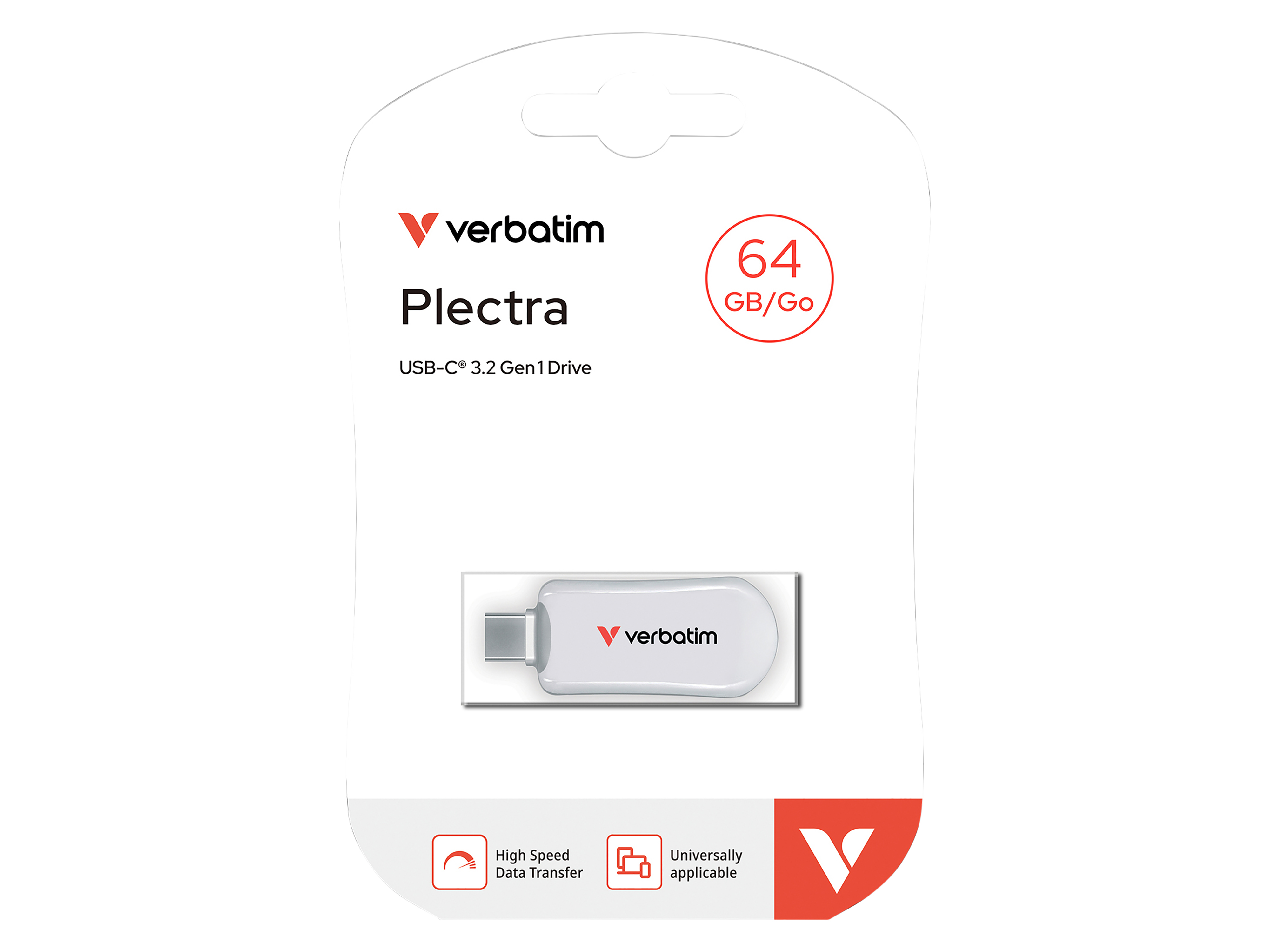 VERBATIM USB-C Stick Plectra 30228 USB 3.2 64GB weiß