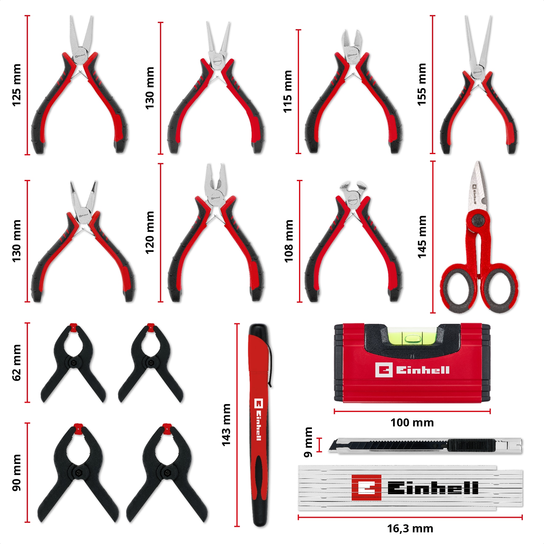 EINHELL Werkzeugkoffer Hobby, 370512, E-Case, 153-teilig EINHELL Werkzeugkoffer Hobby, 370512, E-Case, 153-teilig