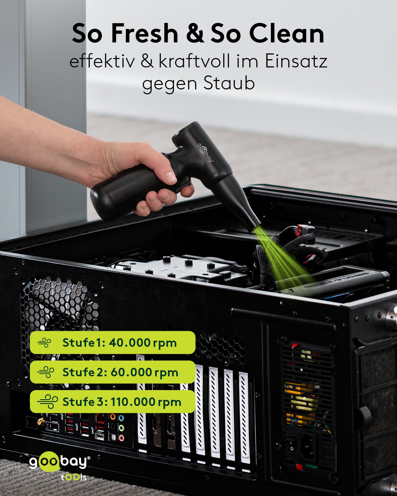 GOOBAY TOOLS Staubgebläse Advanced, 100 W, mit 11 Aufsätzen GOOBAY TOOLS Staubgebläse Advanced, 100 W, mit 11 Aufsätzen