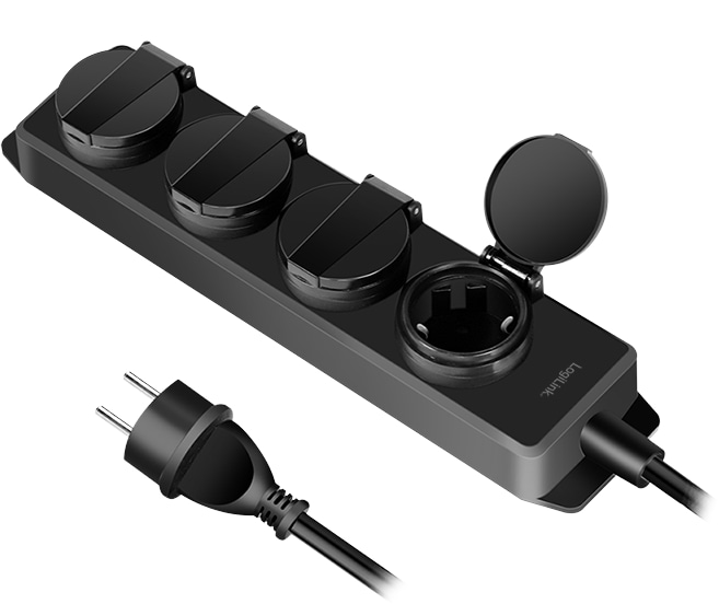 LOGILINK Kabelschutzbox LPS284, 4-fach, Steckerleiste, IP54, grün LOGILINK Kabelschutzbox LPS284, 4-fach, Steckerleiste, IP54, grün