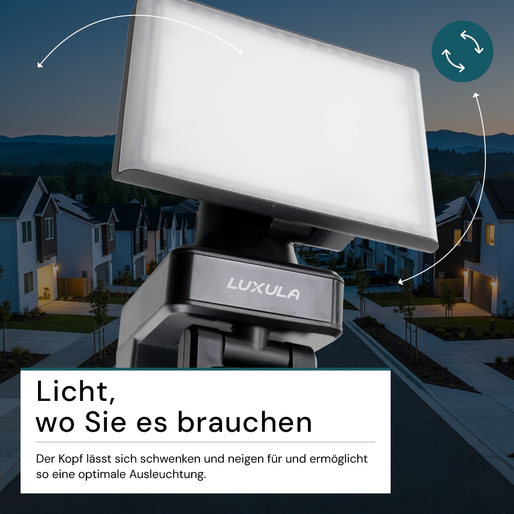 LUXULA LED-Fluter LX400193, mit BM, 20 W, 2100 lm, 4000 K, schwarz