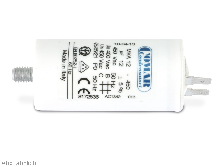 COMAR Motorkondensator, 25µF, 450V, 6,3mm