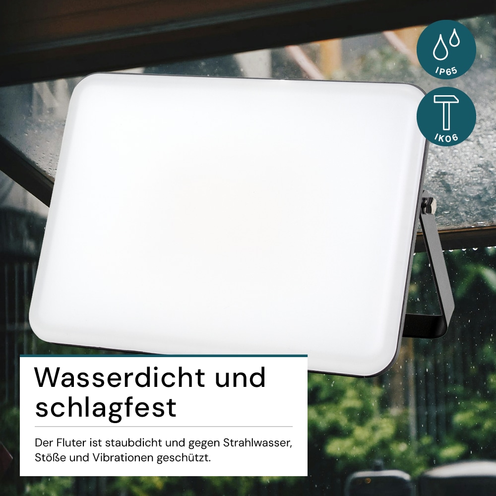 LUXULA LED-Fluter mit Schnellverbinder, EEK: F, 50W, 5000lm, 4000K, schwarz