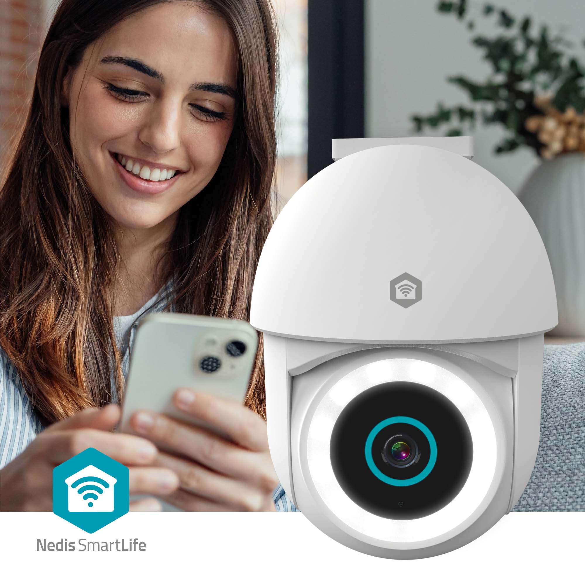 NEDIS Überwachungskamera SmartLife, WIFICO22CWT, Außen, Spotlight, weiß