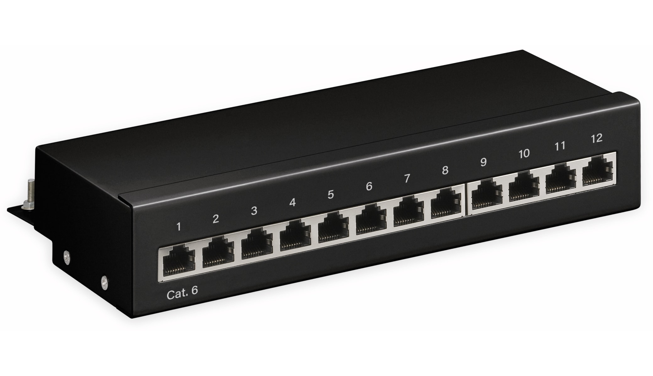 GOOBAY CAT.6 Patchpanel 69307, Mini, 12-fach, STP, schwarz GOOBAY CAT.6 Patchpanel 69307, Mini, 12-fach, STP, schwarz