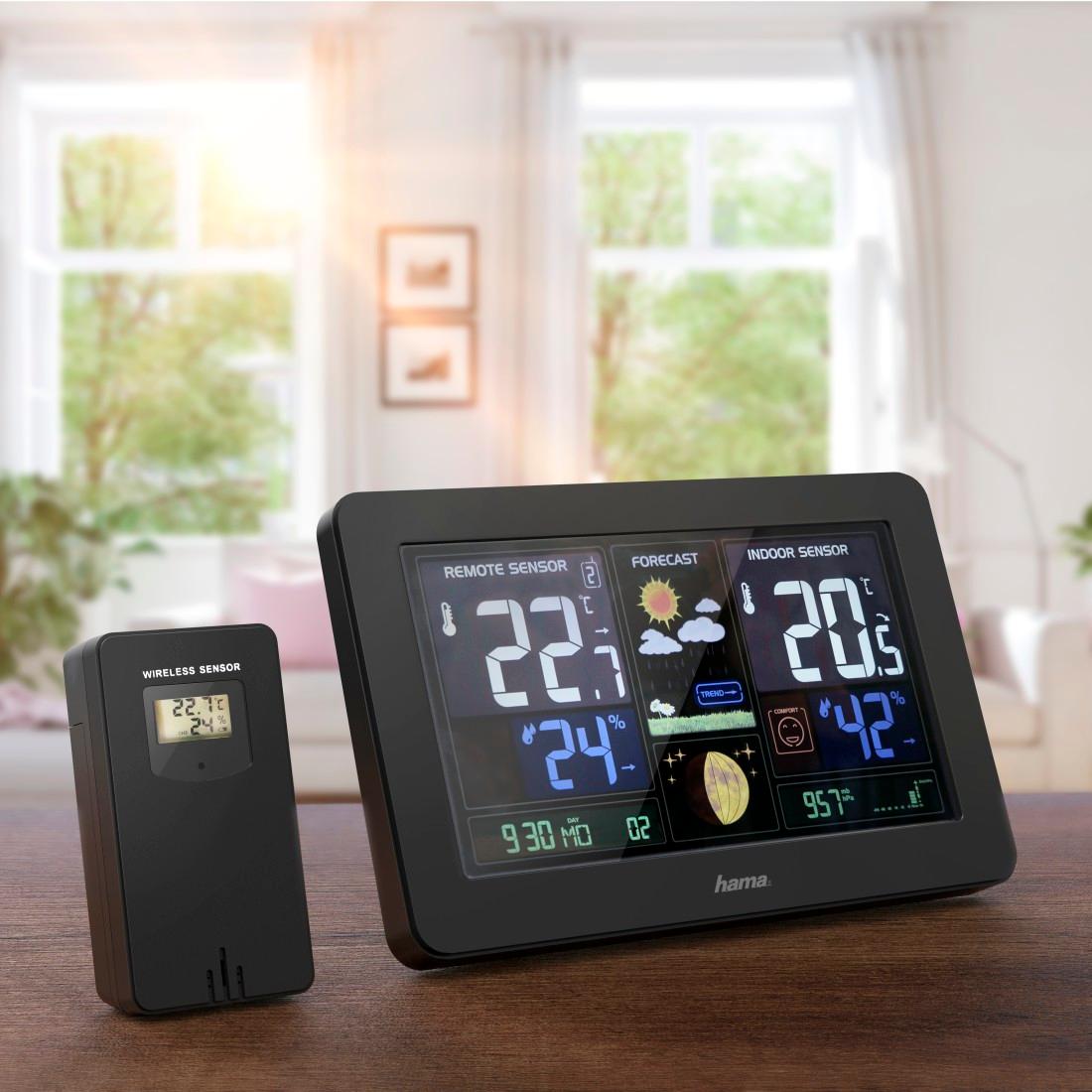 HAMA Wetterstation "Premium", mit LED-Farbdisplay und LED-Ladefunktion HAMA Wetterstation "Premium", mit LED-Farbdisplay und LED-Ladefunktion