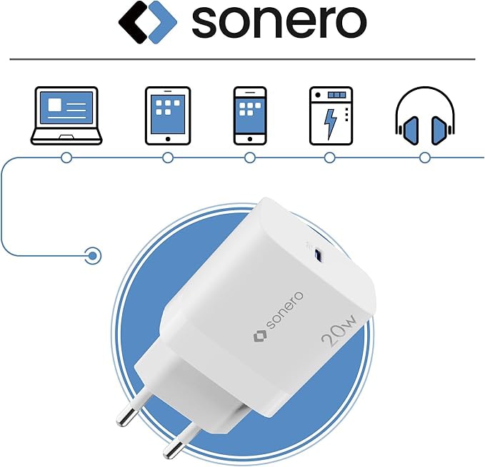 SONERO USB-C Ladegerät X-PS101, 1 Port, 20W, weiß USB-C Ladegerät SONERO X-PS101, 1 Port, 20W, weiß