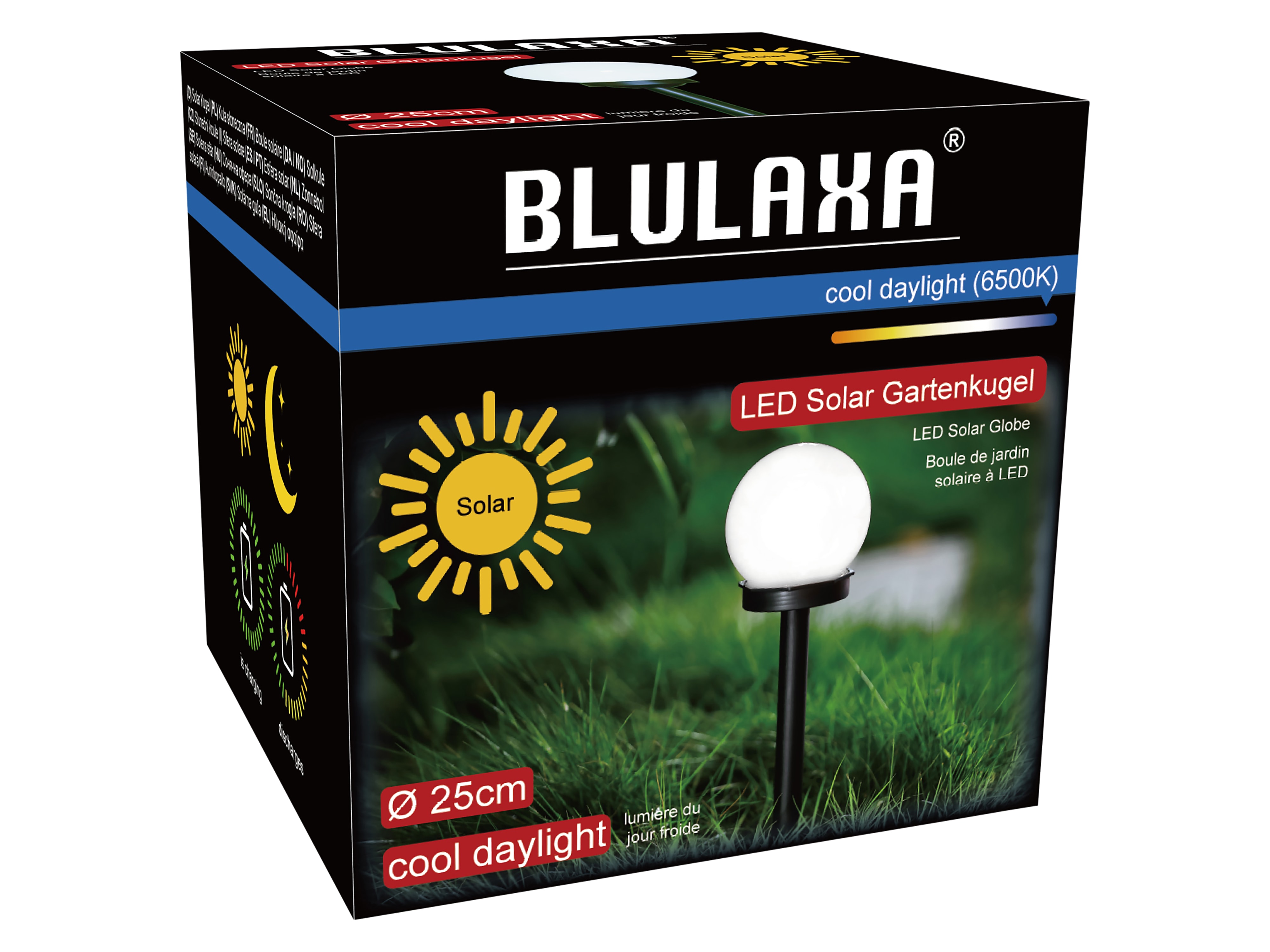 BLULAXA Solar LED-Gartenleuchte, Ø 25 cm, IP44, weiß BLULAXA Solar LED-Gartenleuchte, Ø 25 cm, IP44, weiß