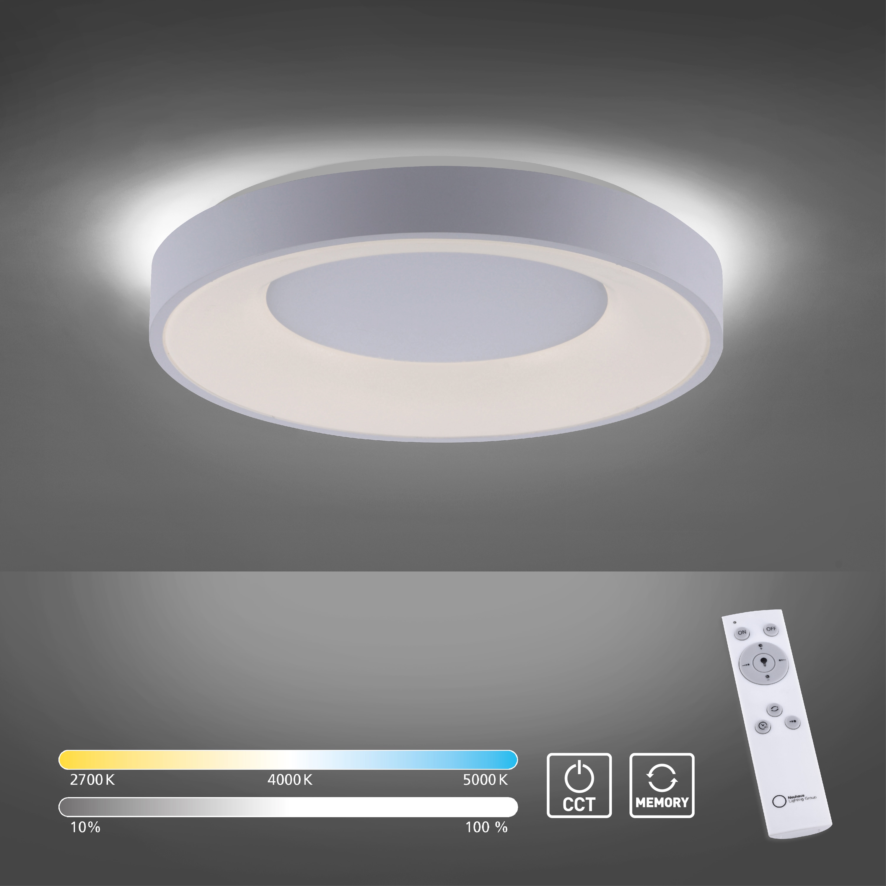 JUST LIGHT LED-Deckenleuchte 14326-16 weiß, 26,5 W, 3300 lm, CCT JUST LIGHT LED-Deckenleuchte 14326-16 weiß, 26,5 W, 3300 lm, CCT