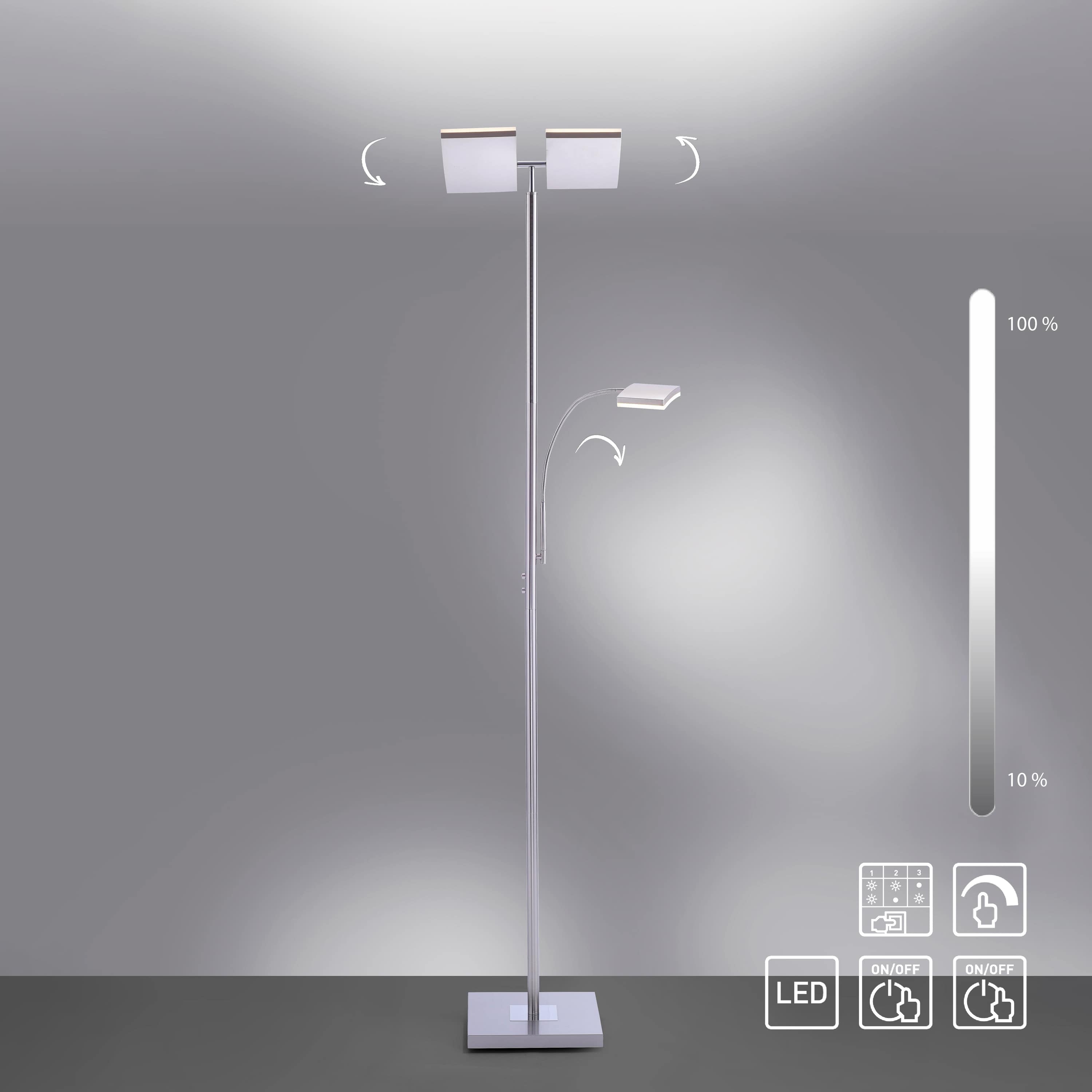 JUST LIGHT LED-Stehleuchte 11725-55 stahl, 25 W, 2900 lm, 3000 K JUST LIGHT LED-Stehleuchte 11725-55 stahl, 25 W, 2900 lm, 3000 K