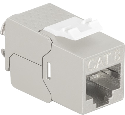 LOGILINK Cat.8.1 Keystone-Buchse STP AWG 22–26, werkzeuglos, nur 14,5 mm breit LOGILINK Cat.8.1 Keystone-Buchse STP AWG 22–26, werkzeuglos, nur 14,5 mm breit