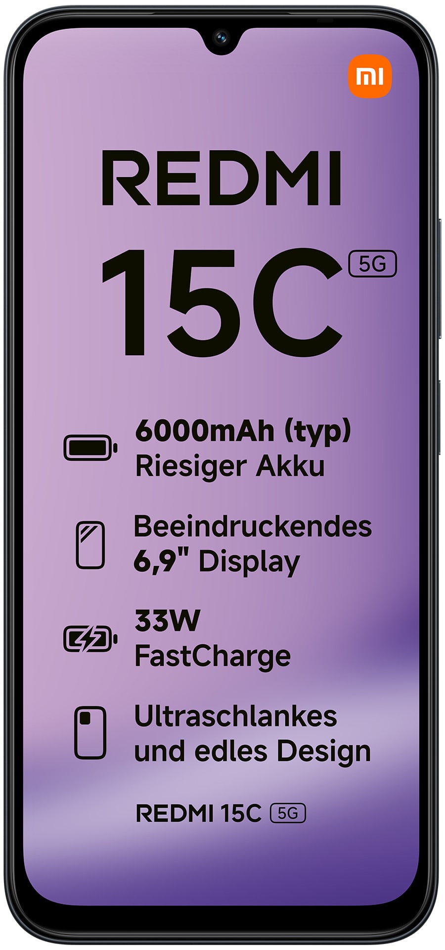 XIAOMI Smartphone Redmi 15C 5G 128GB midnight black XIAOMI Smartphone Redmi 15C 5G 128GB midnight black