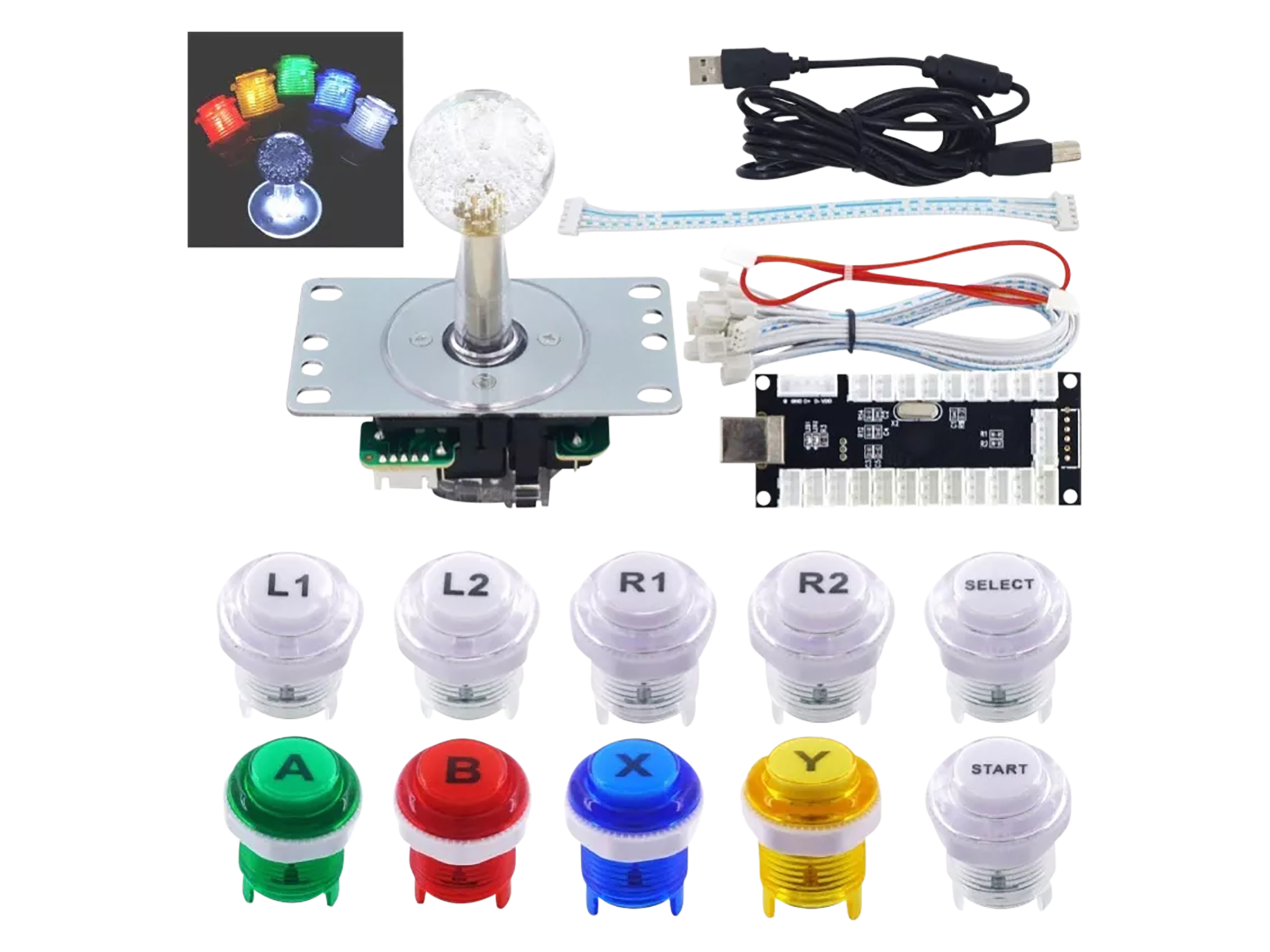 KUBII LED Joystick-Kit bunt, kompatibel mit Raspberry Pi, FLIRCPI5 KUBII LED Joystick-Kit bunt, kompatibel mit Raspberry Pi, FLIRCPI5