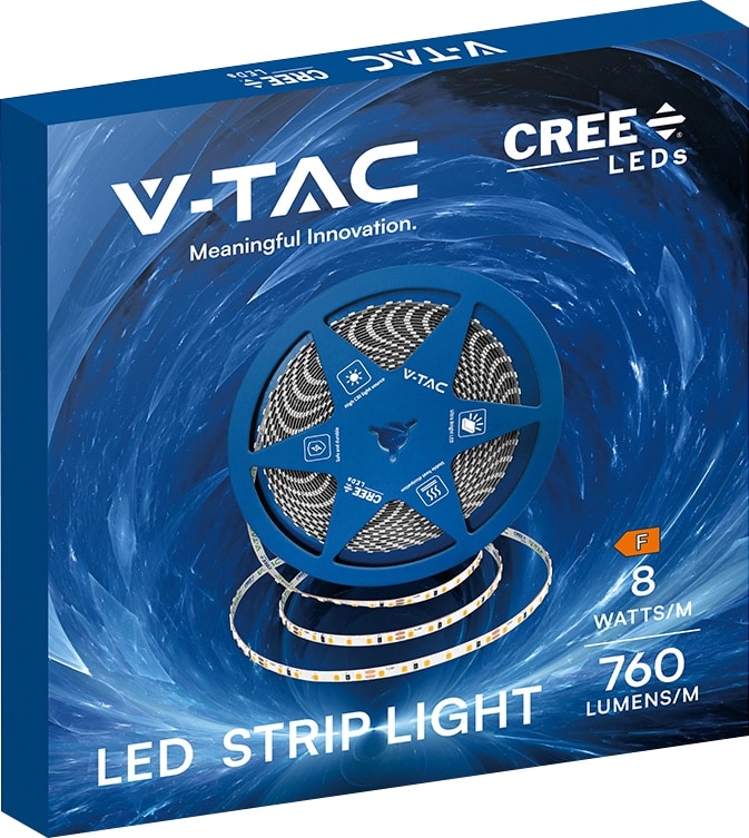 V-TAC LED-Strip, VT-240806, 80W, 3000K, EEK: F, 7600lm, 24V, 10m V-TAC LED-Stripe, VT-240806, 80W, 3000K, EEK: F, 7600lm, 24V, 10m