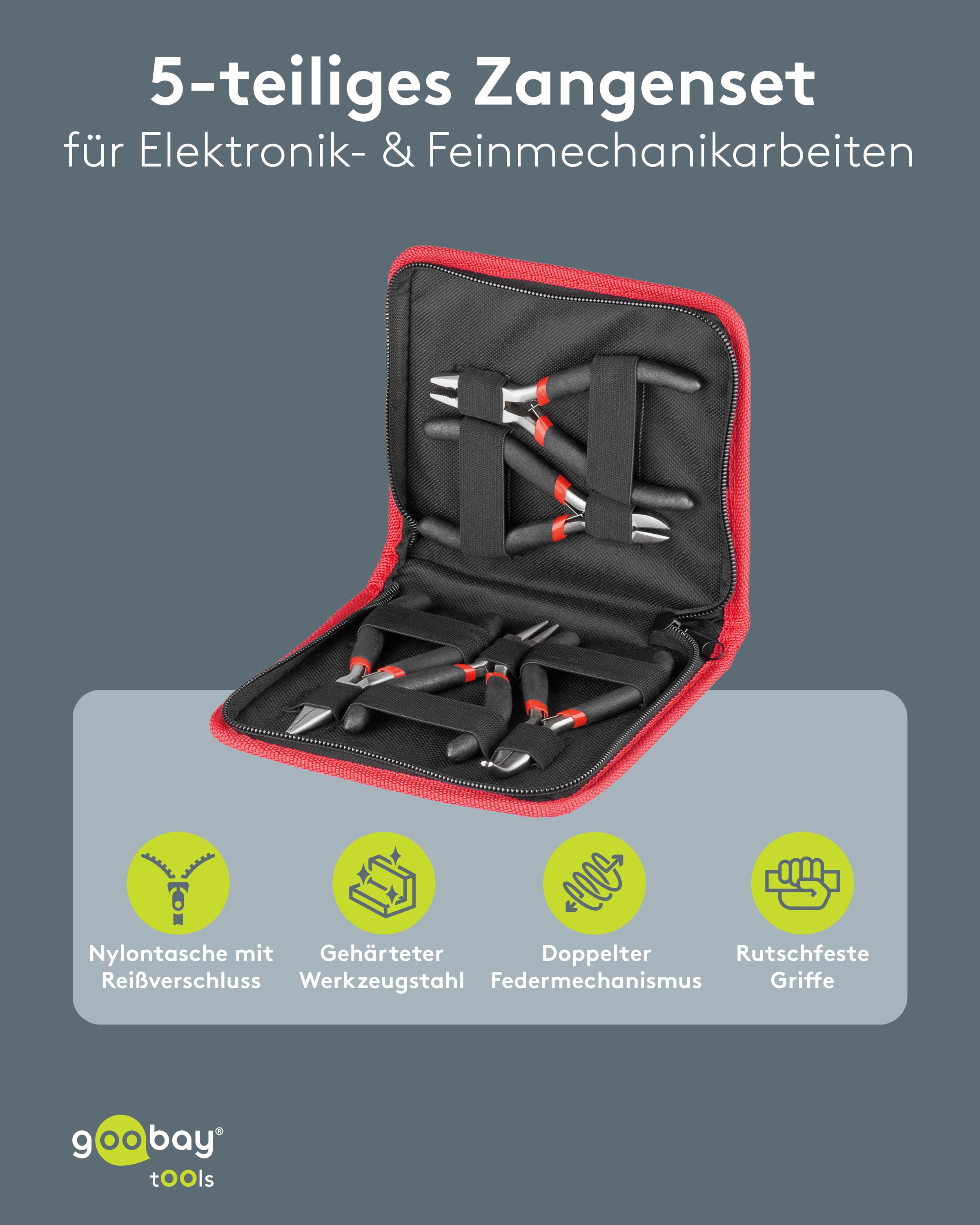 GOOBAY TOOLS Zangenset, 77115, 5-teilig GOOBAY TOOLS Zangenset, 77115, 5-teilig