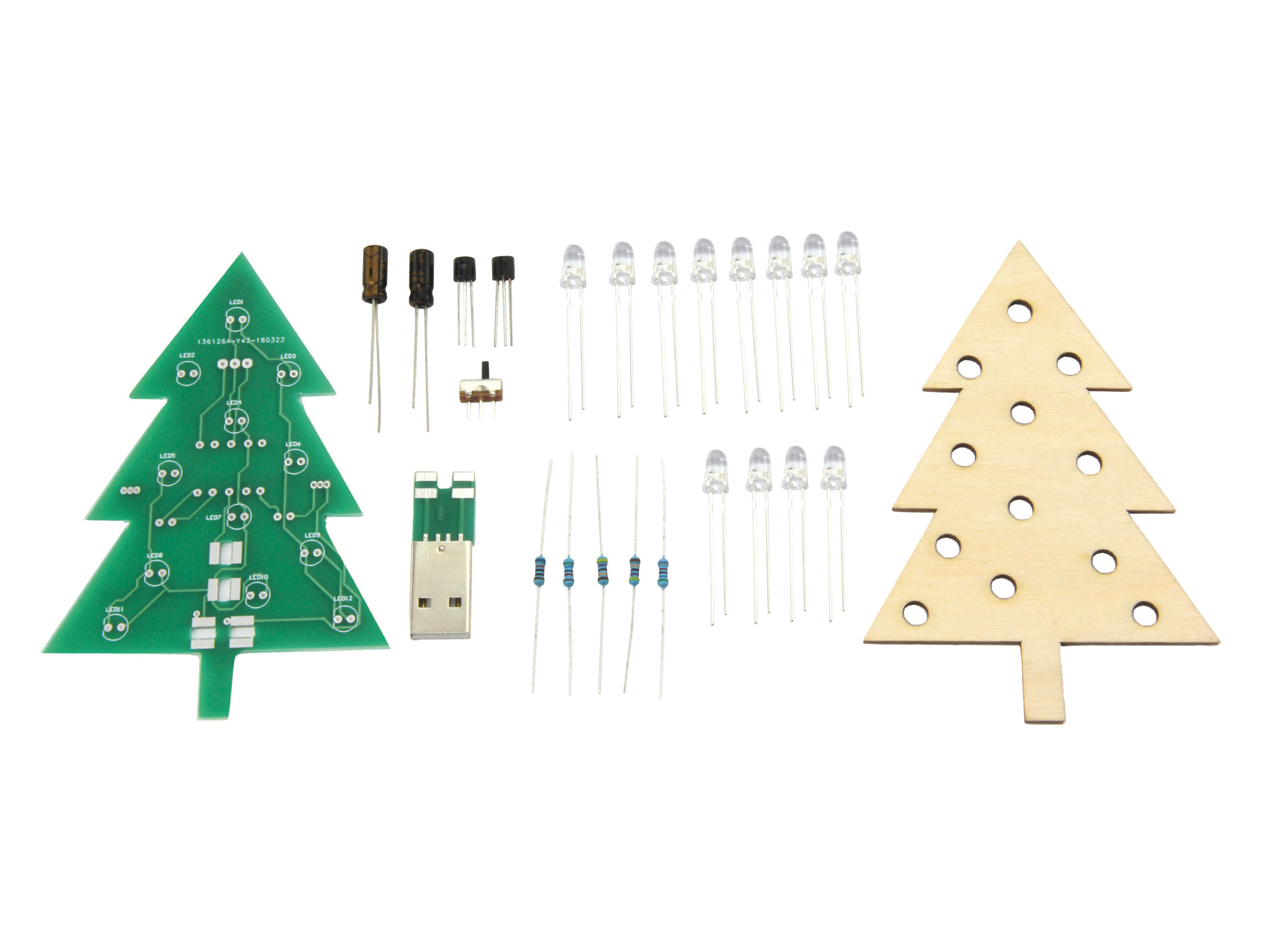 SOL-EXPERT Lötbausatz Weihnachtsbaum mit Kerzen-LEDs, 76335 SOL-EXPERT Lötbausatz Weihnachtsbaum mit Kerzen-LEDs, 76335