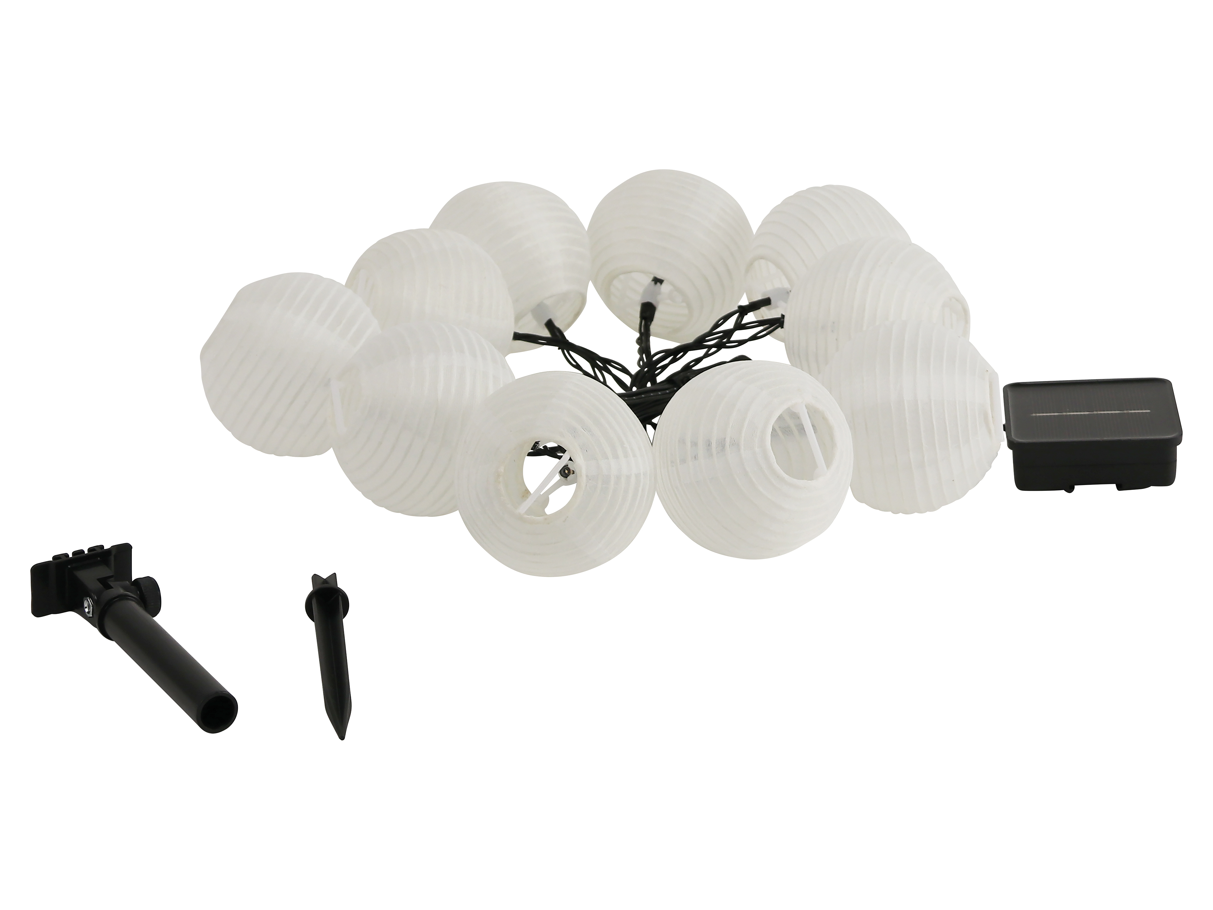 LED-Solarlichterkette, 10 Laternen, weiß LED-Solarlichterkette, 10 Laternen, weiß