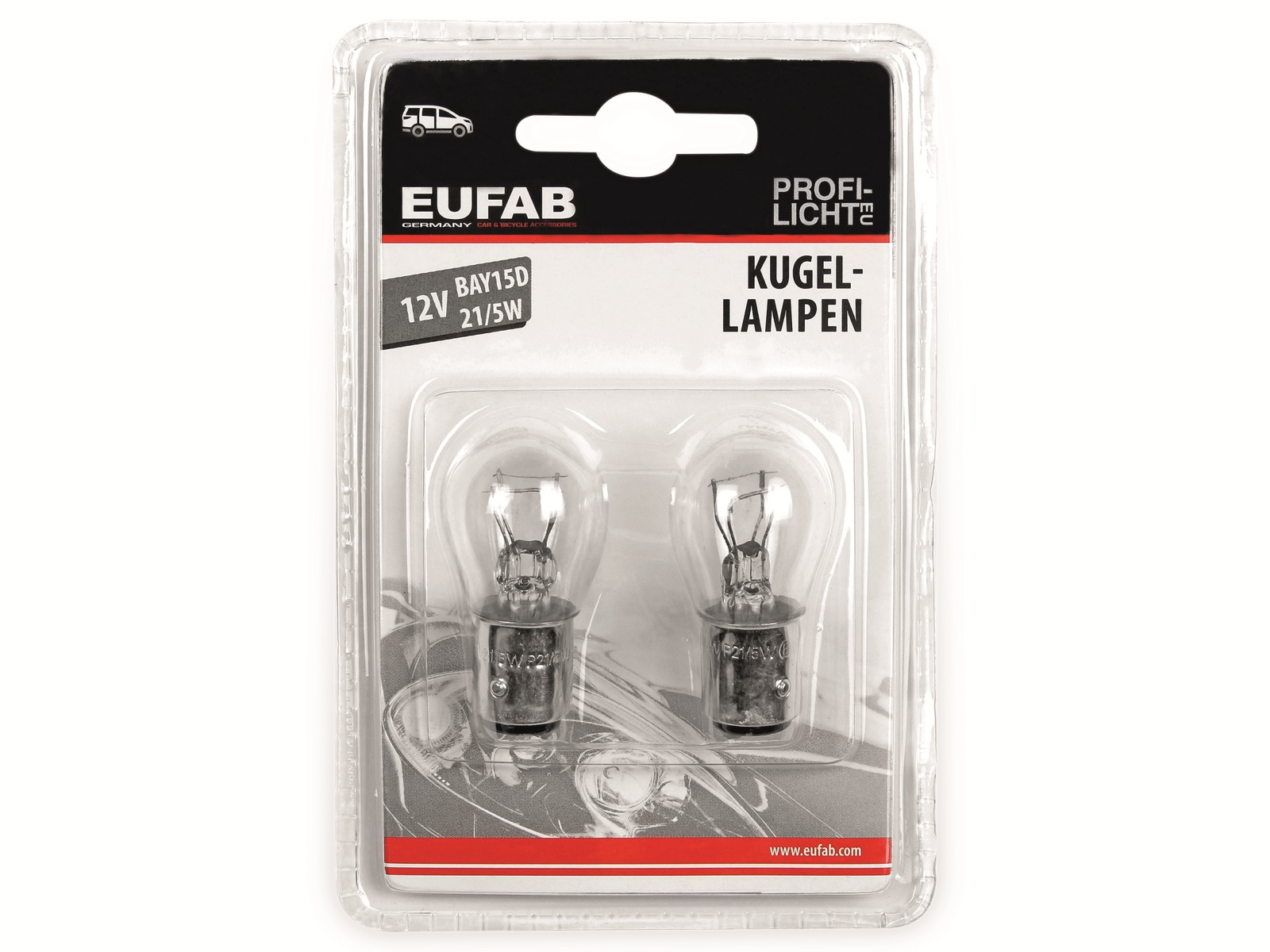 EUFAB KFZ-Glühlampe 12 V, 21/5 W, BAY15D, 2 Stück EUFAB KFZ-Glühlampe 12 V, 21/5 W, BAY15D, 2 Stück