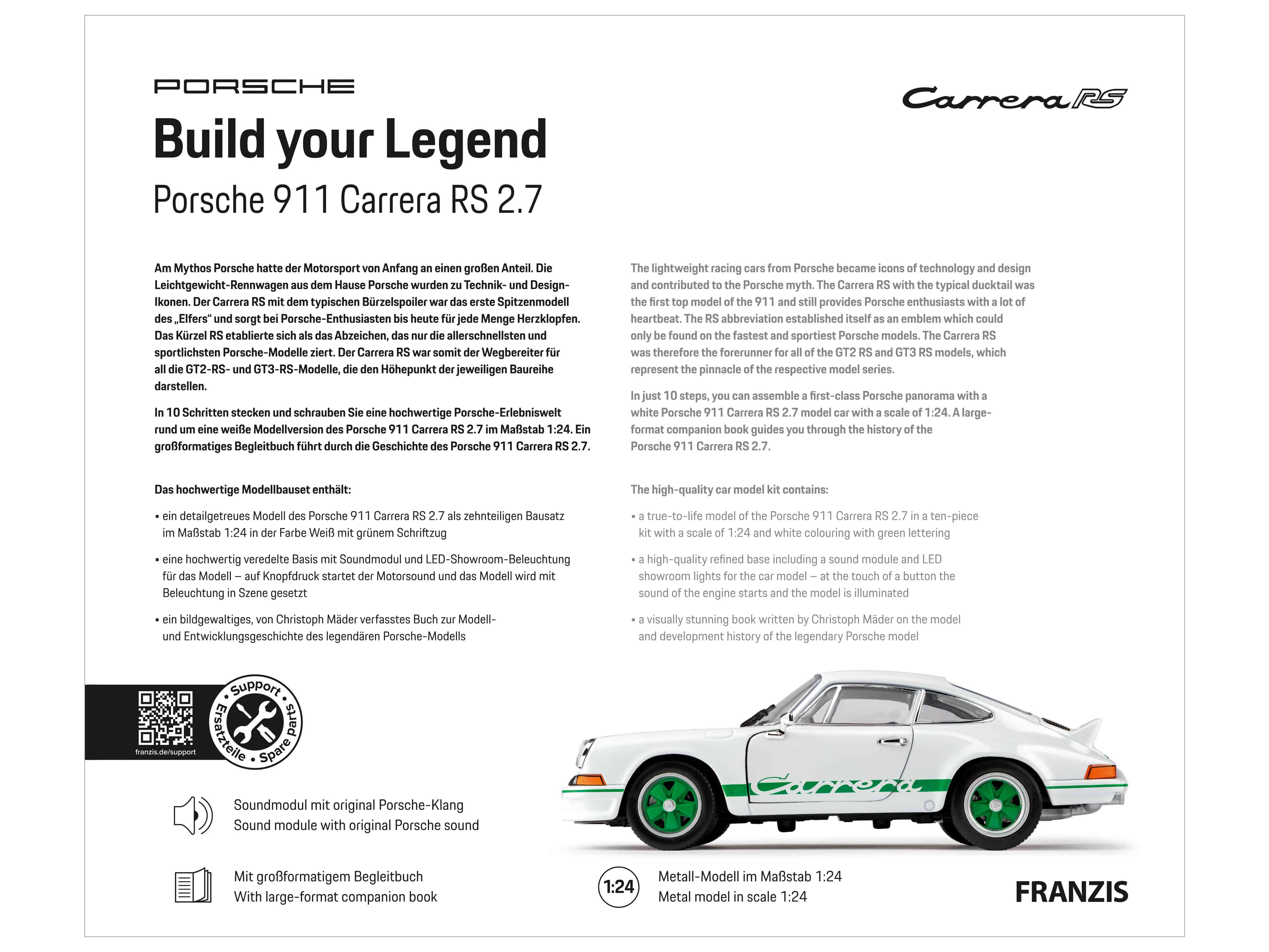 FRANZIS Build your Legend: Porsche 911 Carrera RS 2.7 FRANZIS Build your Legend: Porsche 911 Carrera RS 2.7
