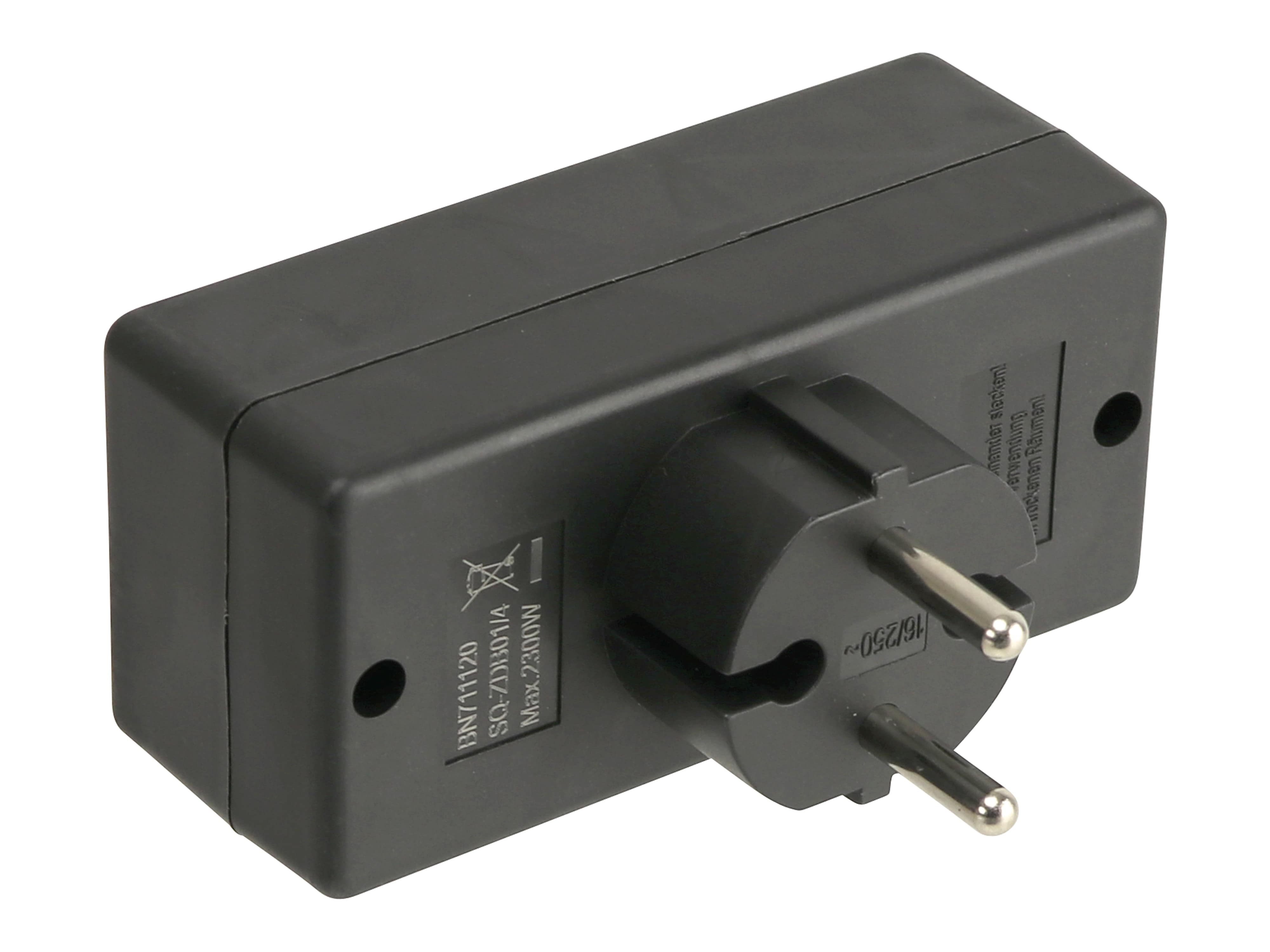 AS SCHWABE Euro-Vierfach-Stecker, schwarz AS SCHWABE Euro-Vierfach-Stecker, schwarz