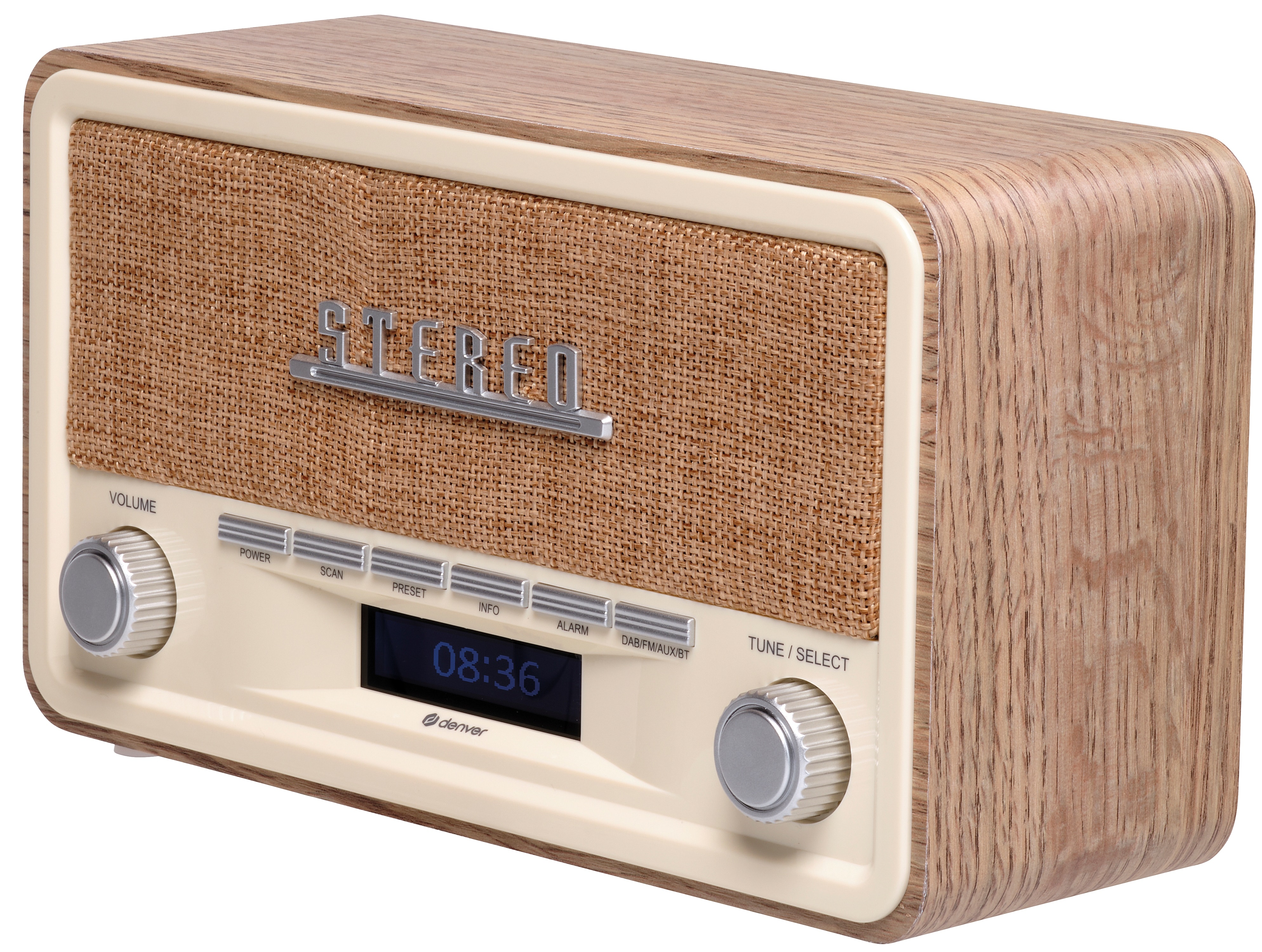 DENVER DAB+/UKW-Radio DAB-18LW, Retrostyle,
