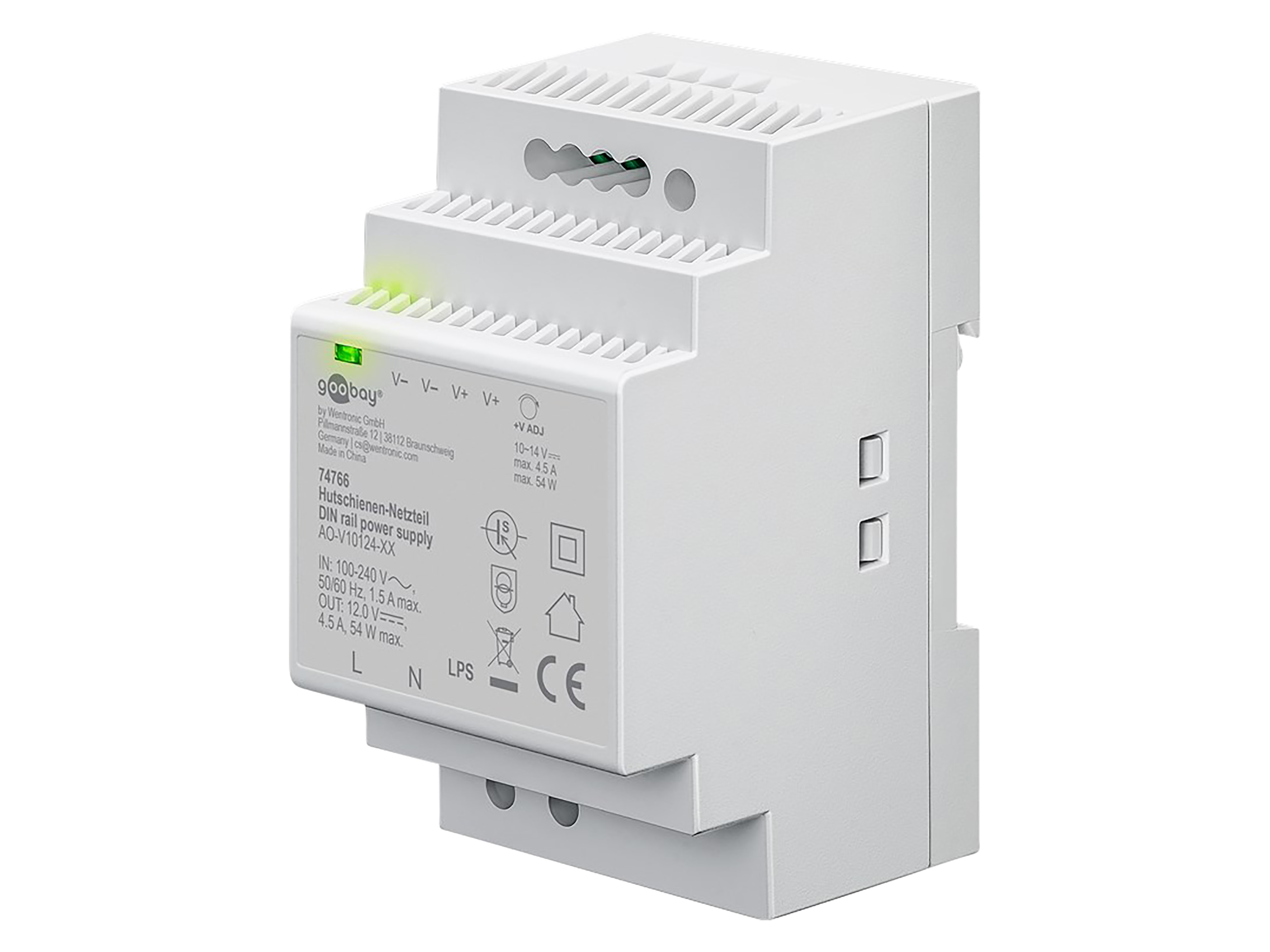 GOOBAY Hutschienen-Netzteil 74766, 12 V, 4,5 A, 54 W