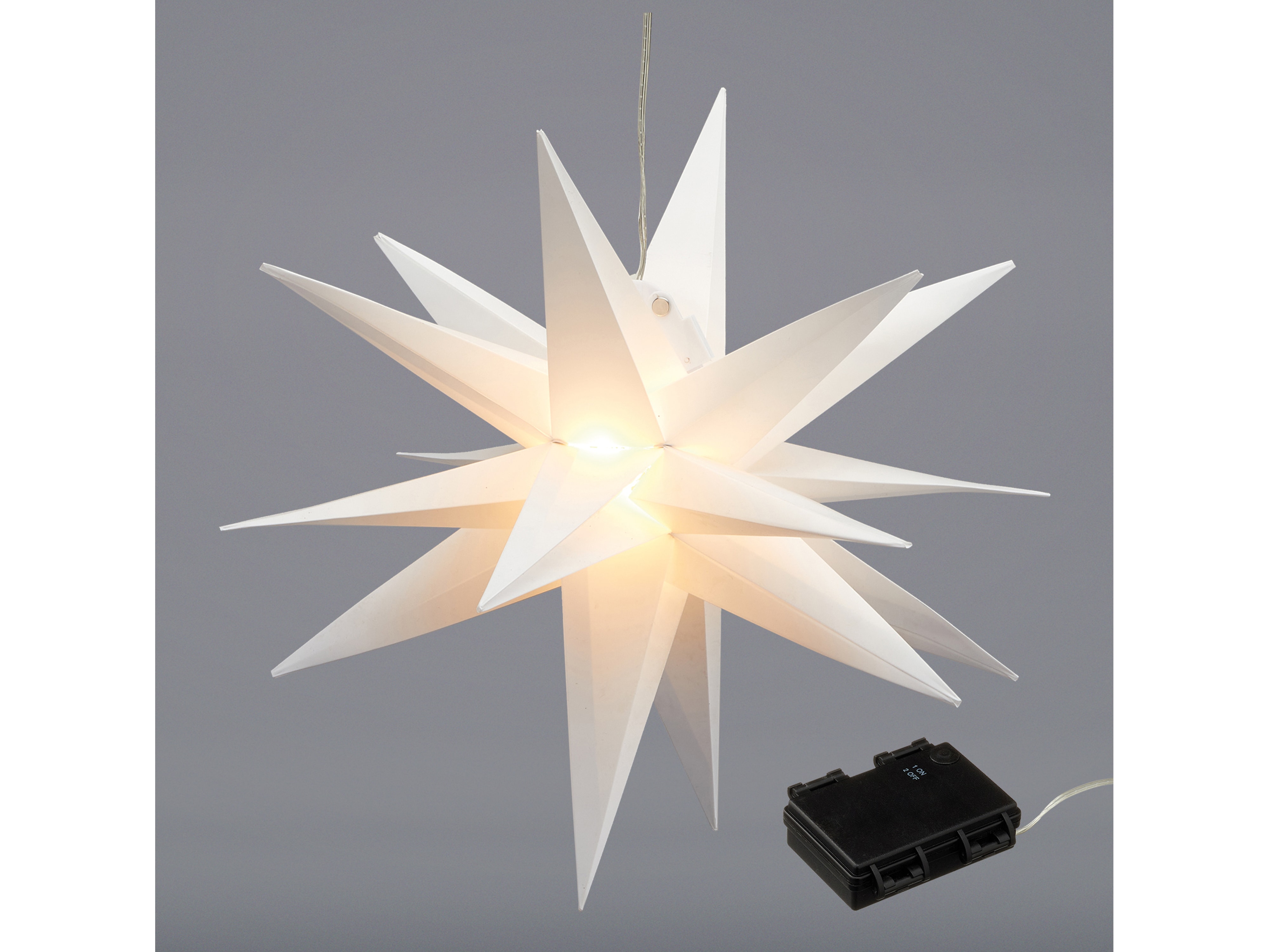 LED-Stern, 15 LEDs, 35 cm, Outdoor, faltbar, weiß LED-Stern, 15 LEDs, 35 cm, Outdoor, faltbar, weiß