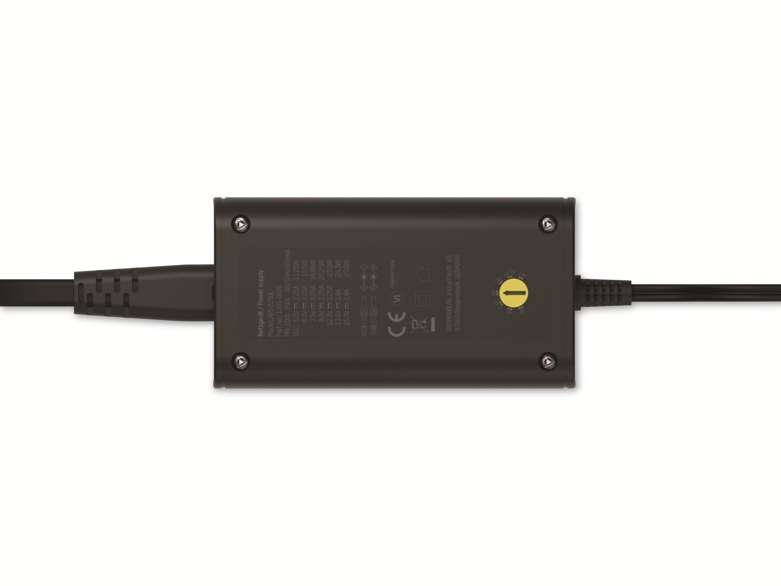 ANSMANN Universal-Netzteil APS 2250L, 27W, Ladestrom max. 2,25A, 5-15V- ANSMANN Universal-Netzteil APS 2250L, 27W, Ladestrom max. 2,25A, 5-15V-