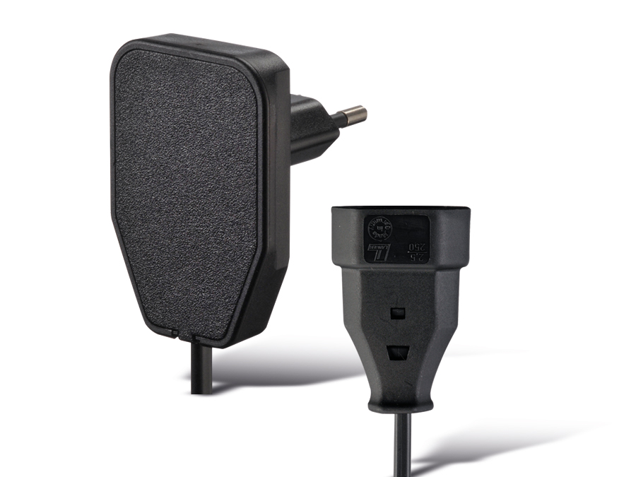 GEBRO Euro-Verlängerung, schwarz, 0,8 m, Winkelstecker Euro-Verlängerung, schwarz, 0,8 m, Winkelstecker