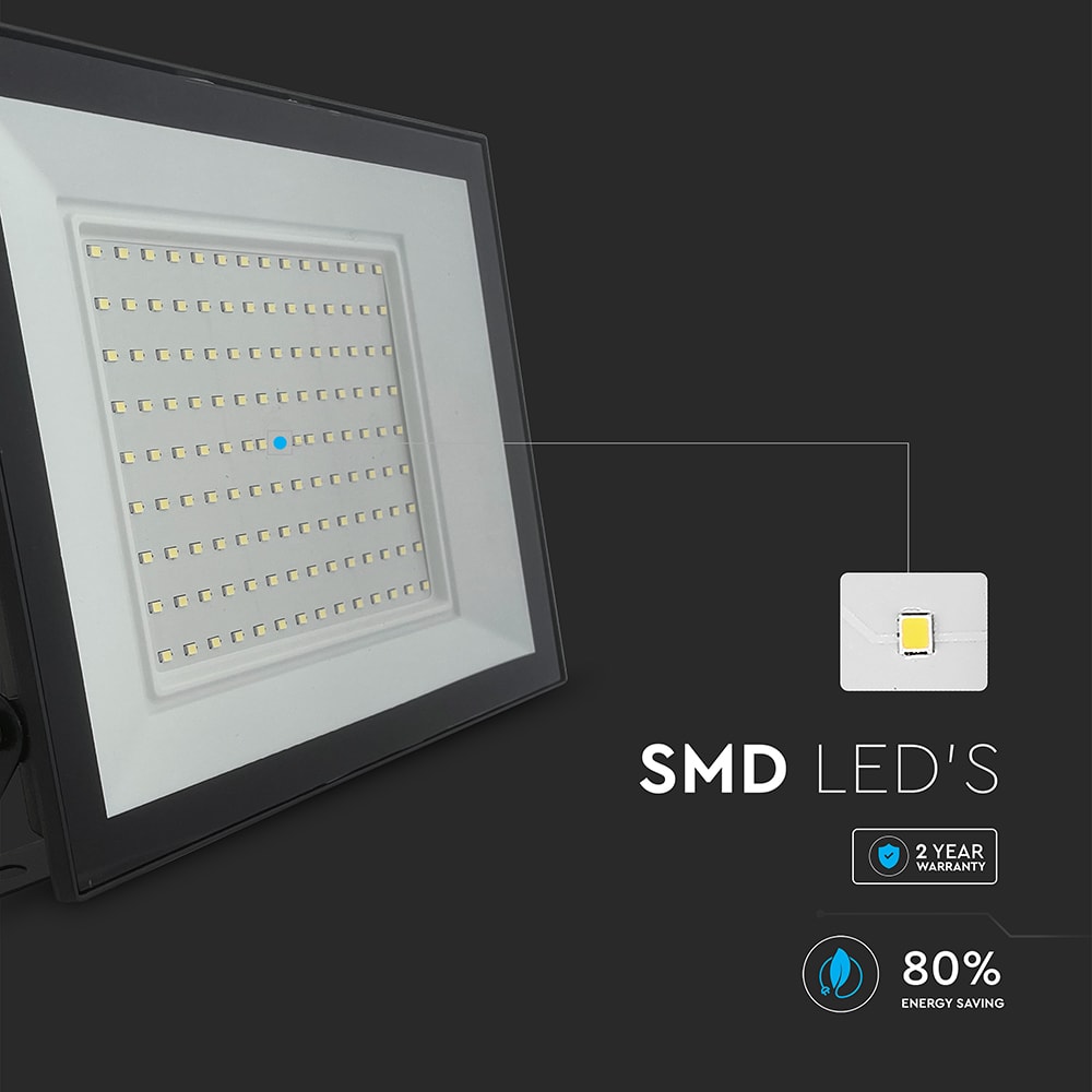 V-TAC LED-Fluter, VT-44109, 100 W, 6500K, EEK: F, 8150 lm, kaltweiß, IP65, schwarz V-TAC LED-Fluter, VT-44109, 100 W, 6500K, EEK: F, 8150 lm, kaltweiß, IP65, schwarz